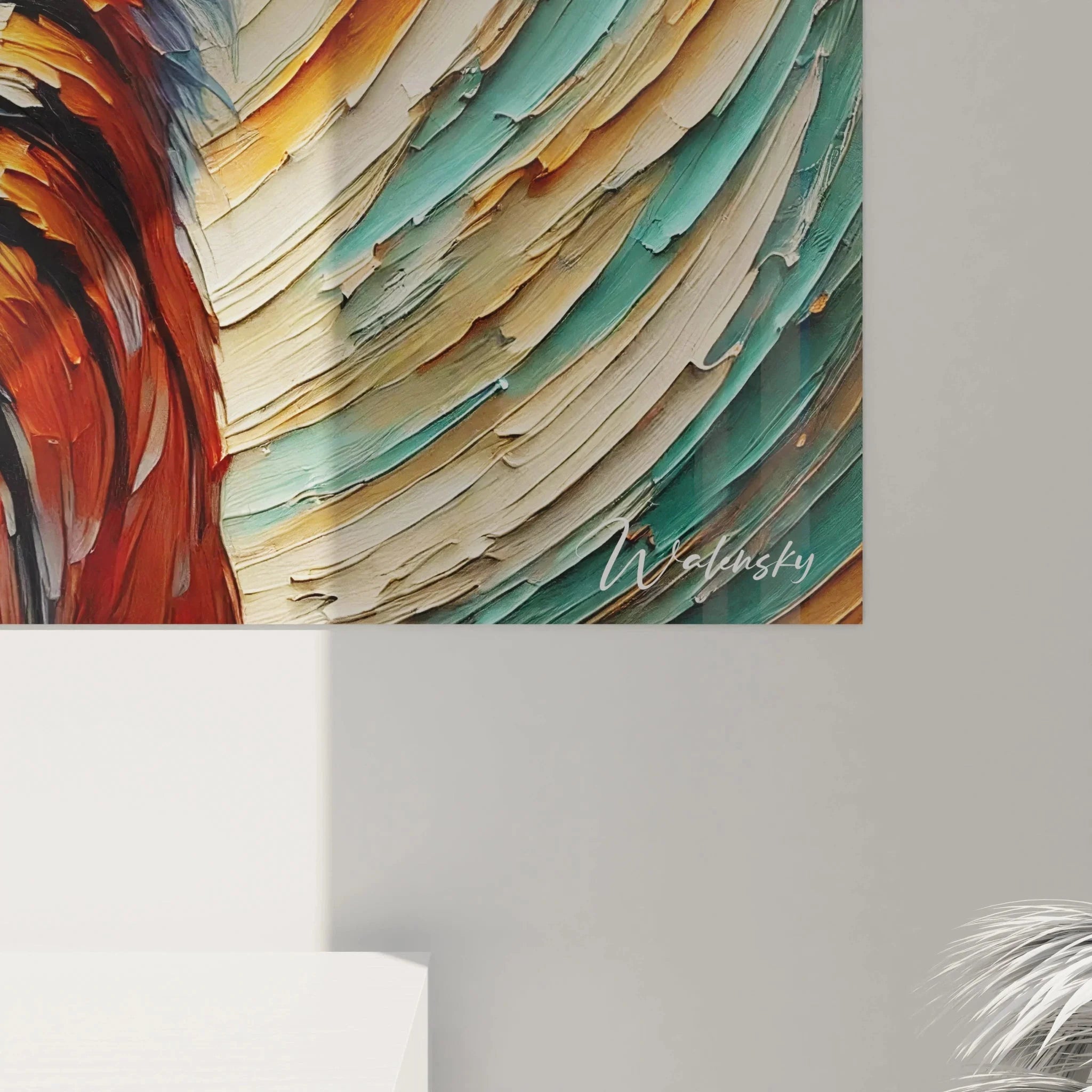 Gesamtansicht Tiger Leinwand XXL, moderne abstrakte Tierdarstellung für zeitgemäße Wandgestaltung