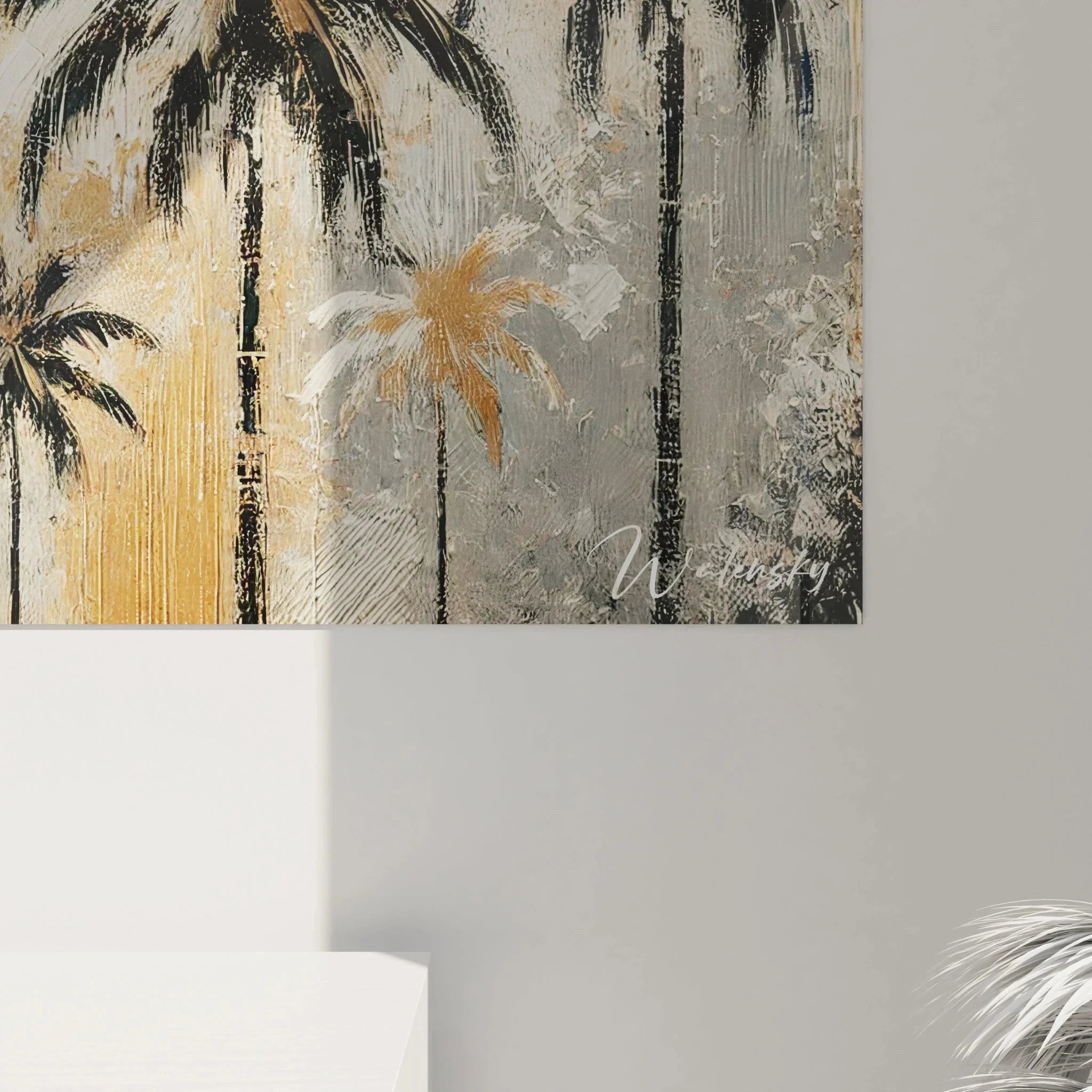 Tropisches Wandbild Palmen Gesamtansicht mit harmonischer Komposition verschiedener Palmgrößen