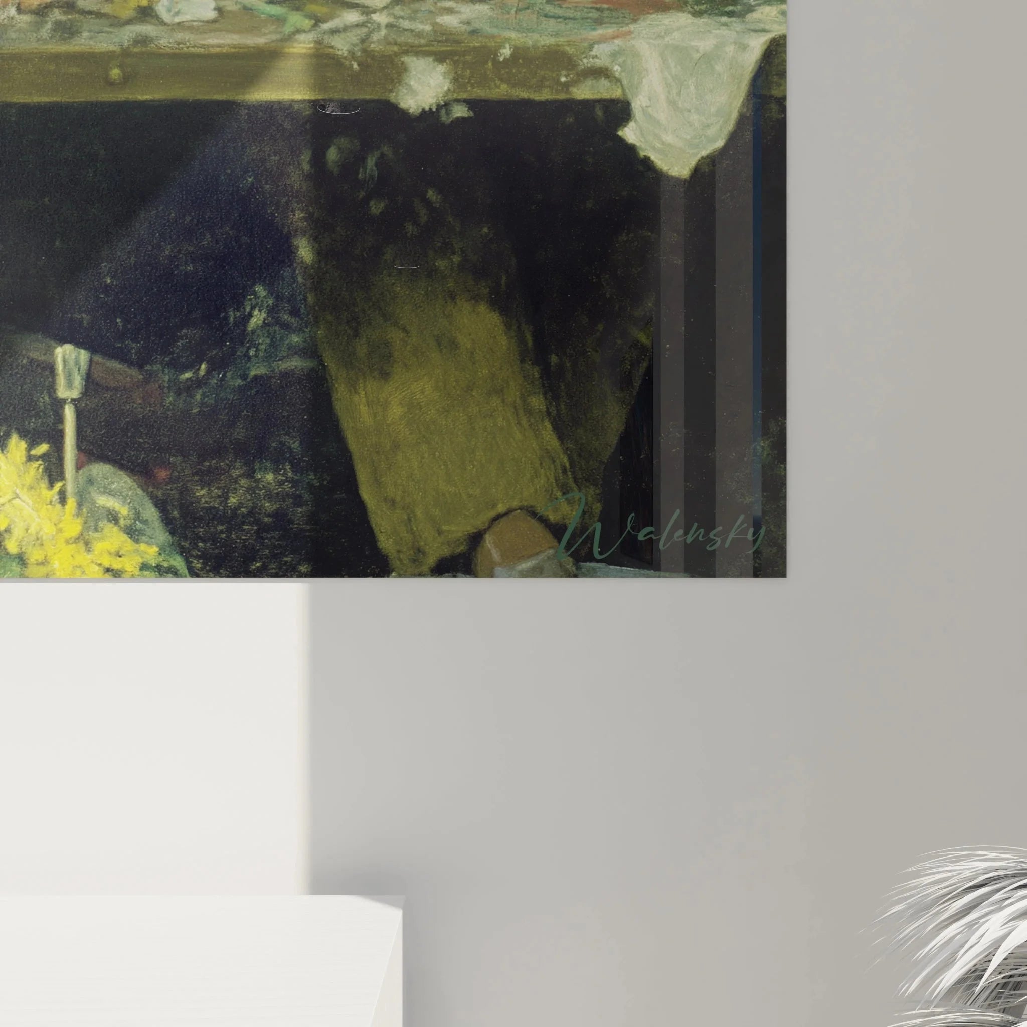 Übersicht Wandbild Atelier - komplette Darstellung des Malers mit Meereslandschaft im Hintergrund