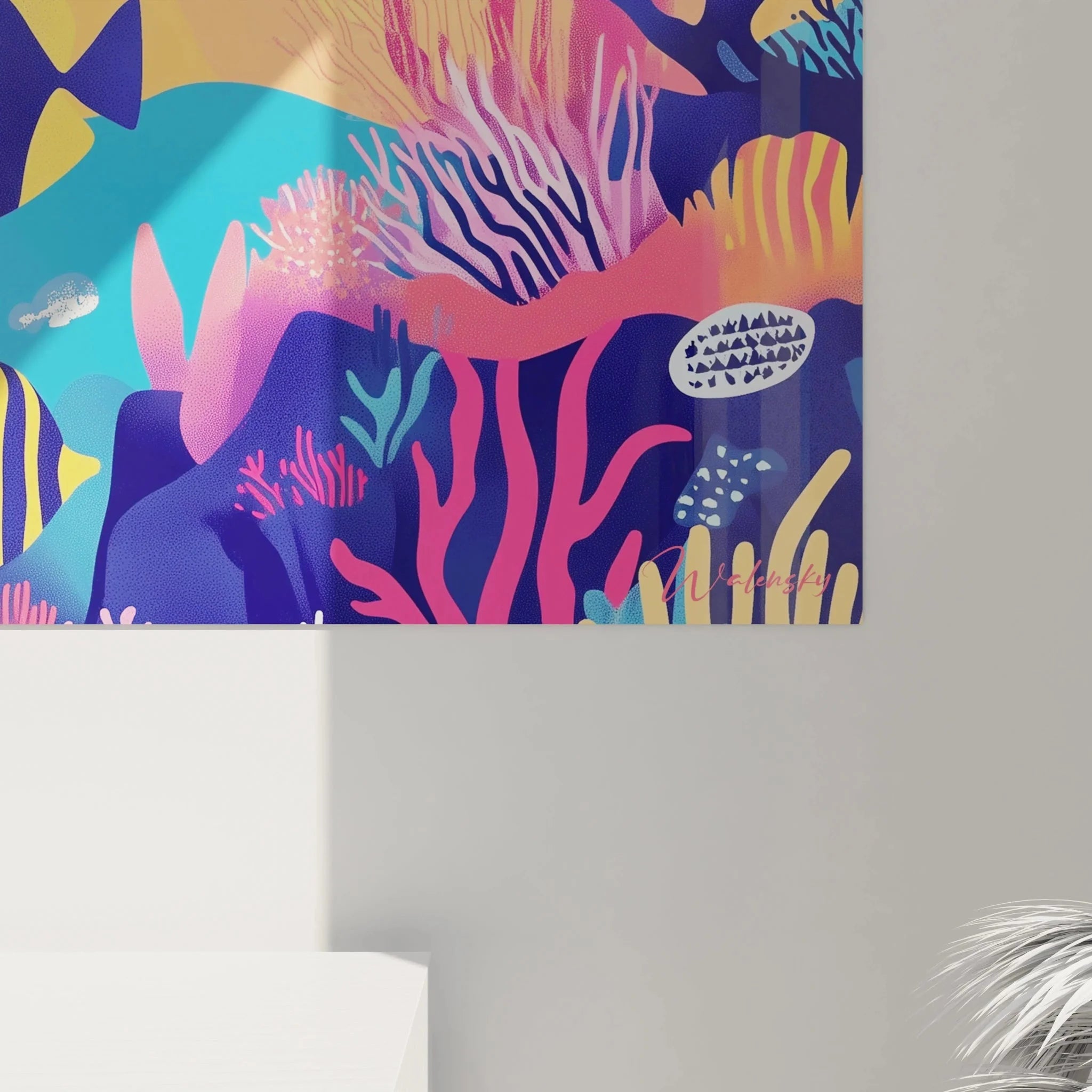 Gesamtansicht tropisches Korallenriff Wandbild XXL mit Unterwasserlandschaft Panorama