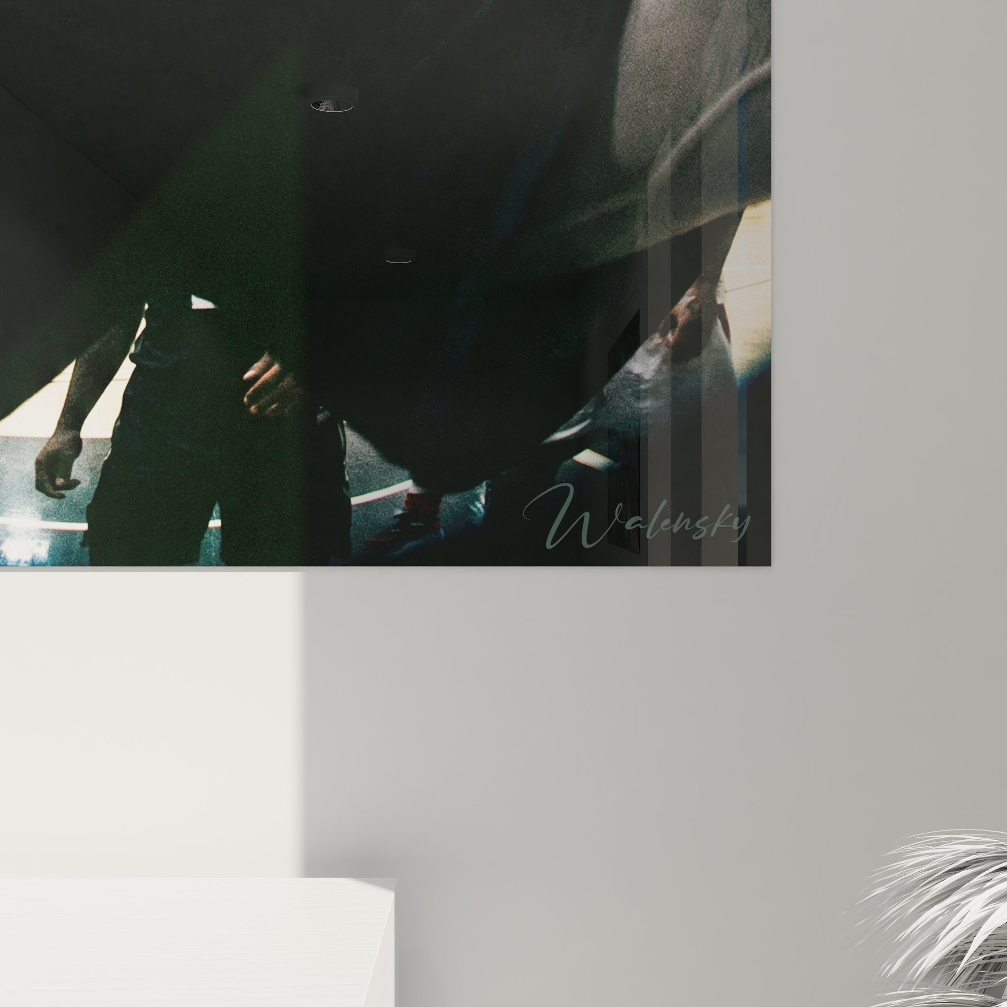 Gesamtansicht des Basketball Wandbildes mit dramatischer Dunking-Szene