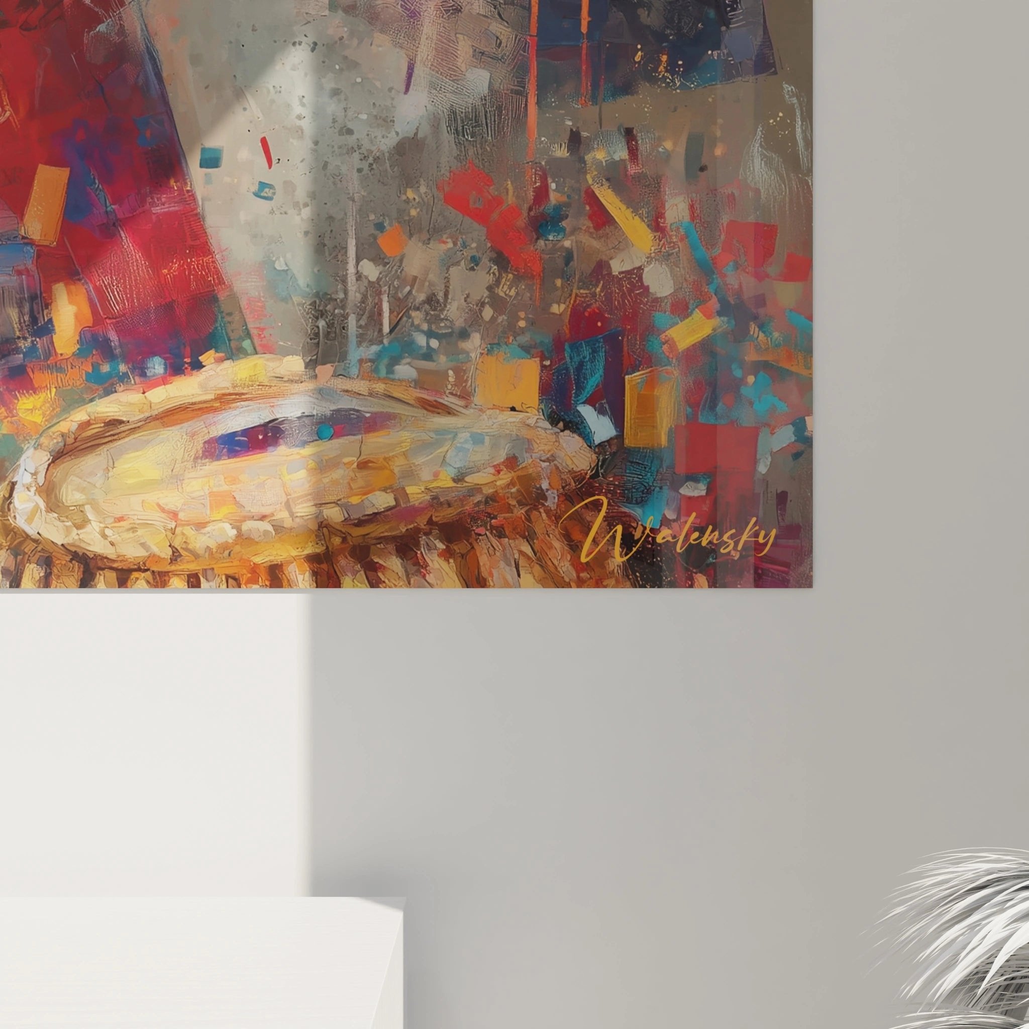 Gesamtansicht des Napoleon Wandbildes - moderne abstrakte Interpretation des französischen Kaisers