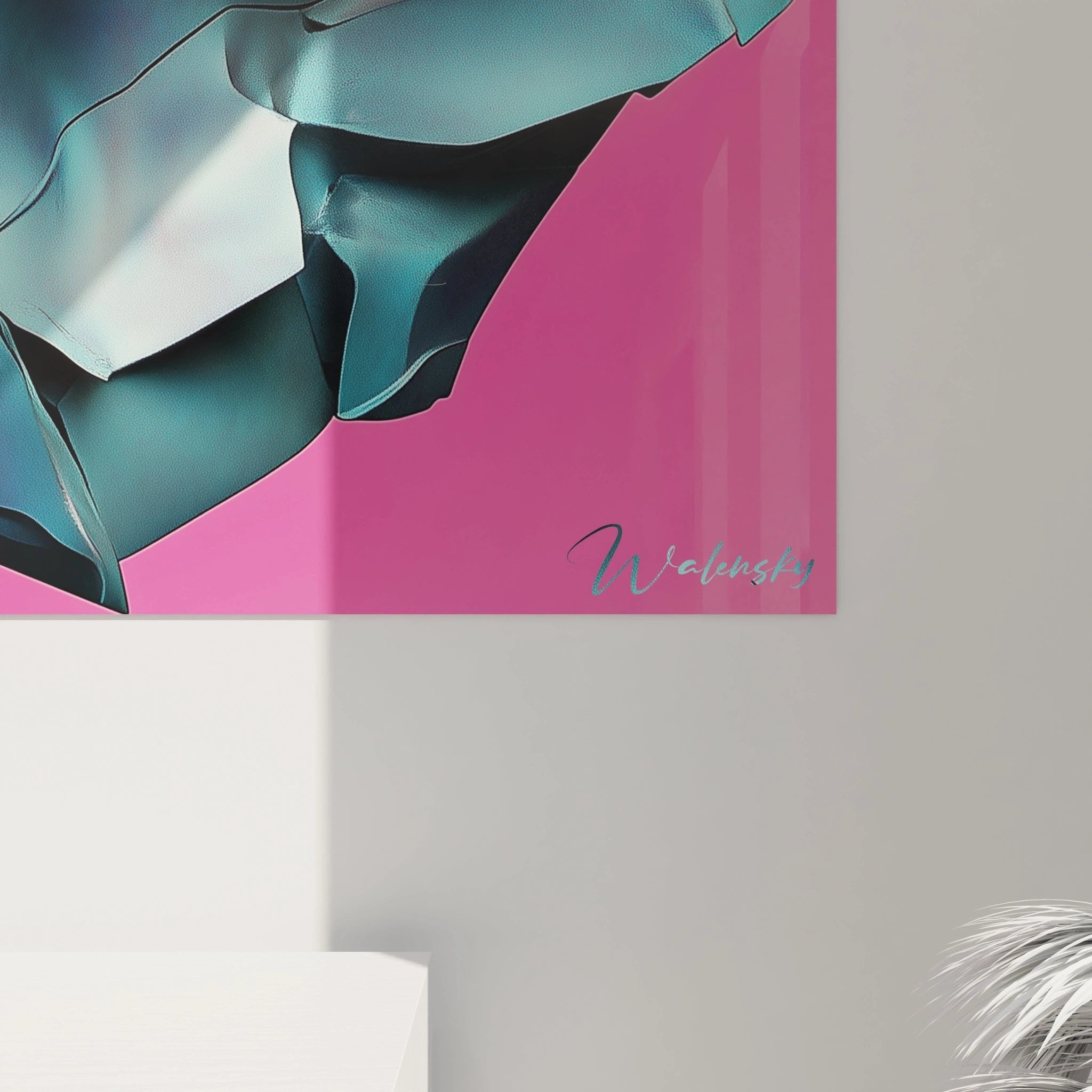 Gesamtansicht Wandbild David Statue holographisch - futuristische Renaissance Kunst