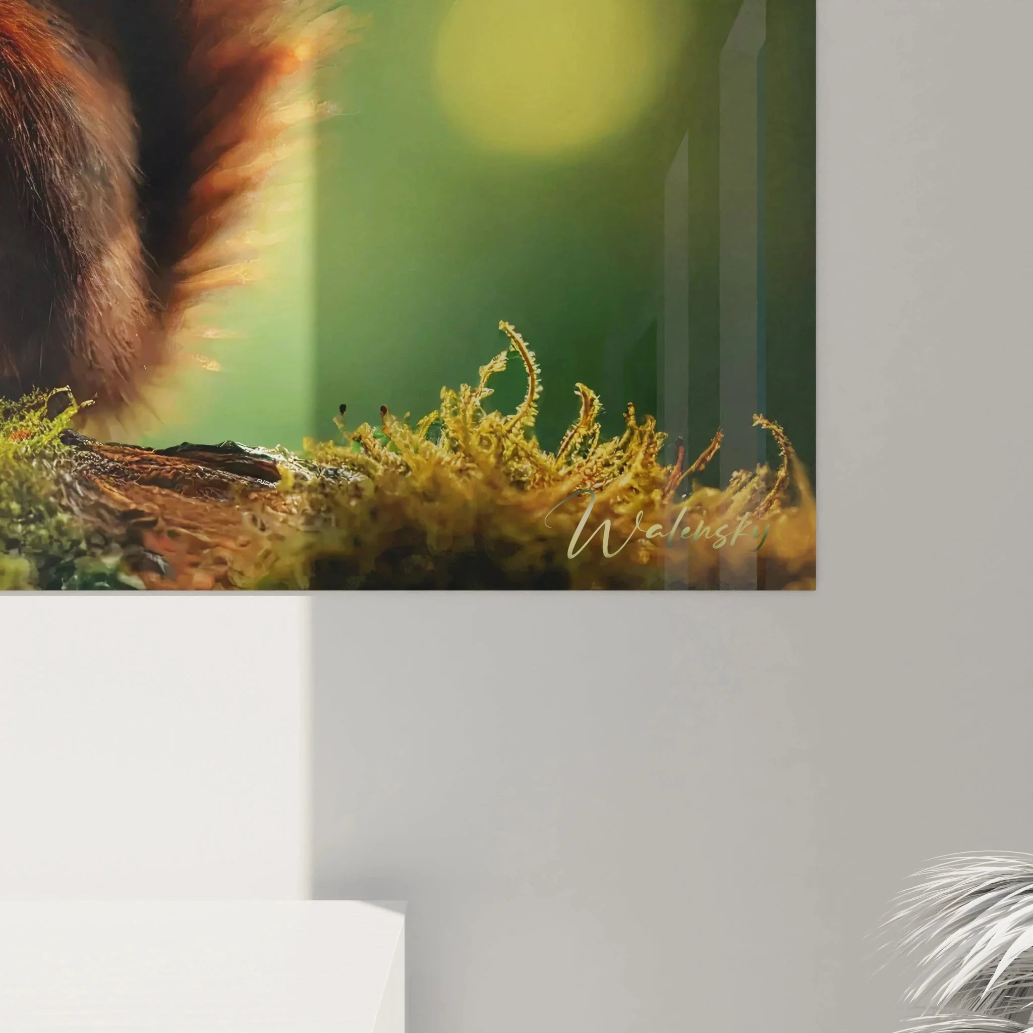 Eichhörnchen Leinwandbild Gesamtansicht - Waldmotiv Wanddekoration für Naturliebhaber