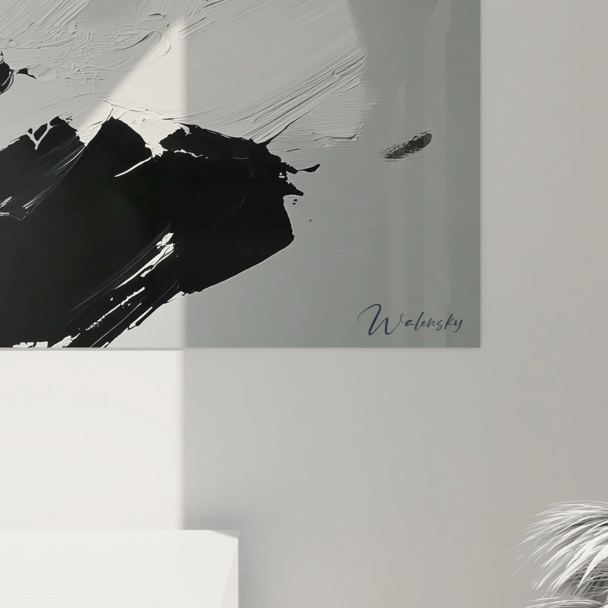 Gesamtansicht Wandbild abstrakte Kunst - moderne minimalistische Dekoration XXL Format