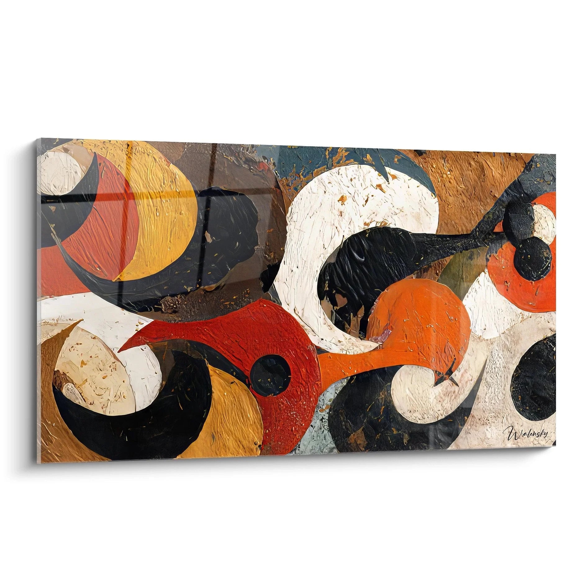 Abstrakte geometrische Wandkunst mit warmen Farben - Edition Geometrisch Wandbild