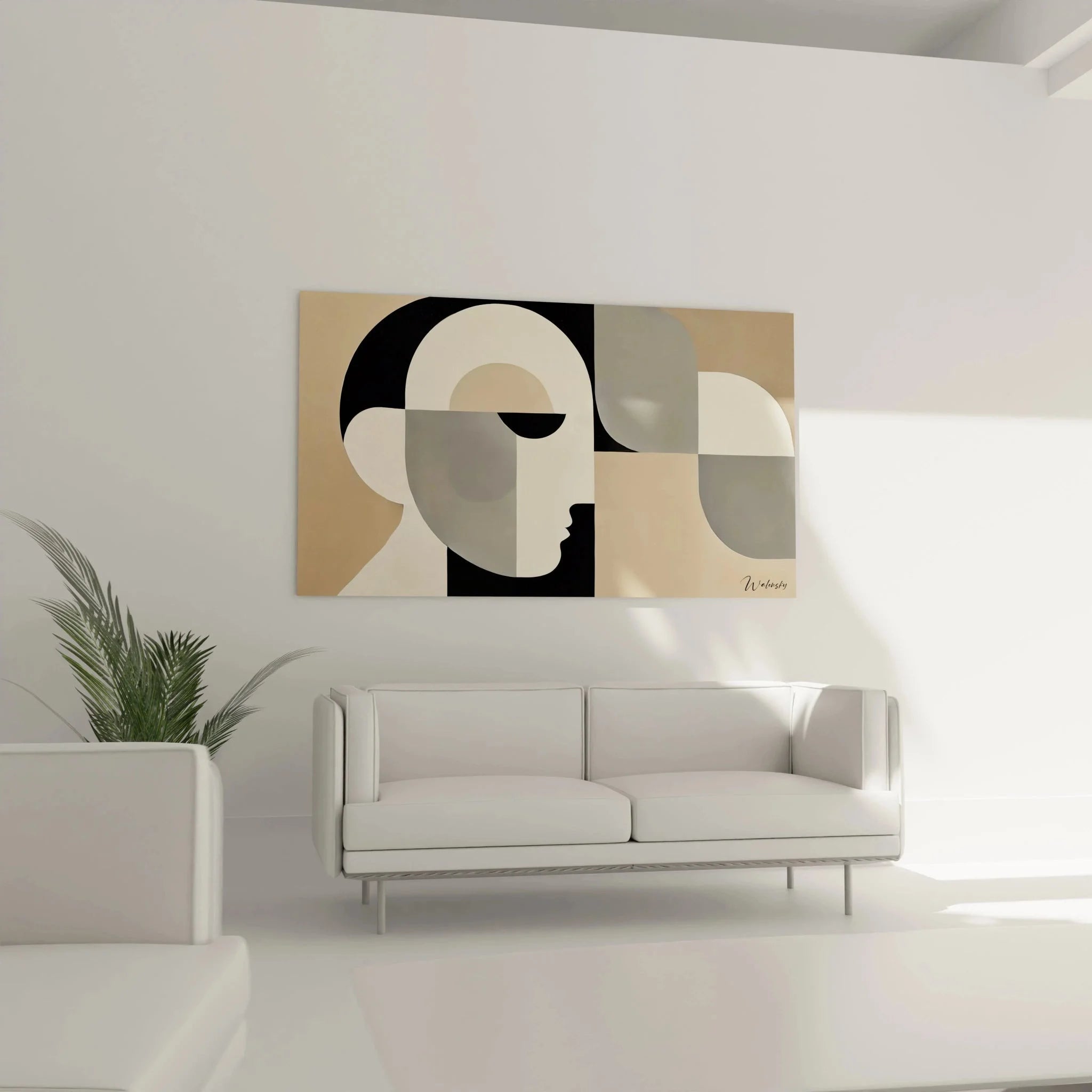 Nahaufnahme Wandbild Abstrakte Geometrie kubistische Details geometrische Formen Farbdetails