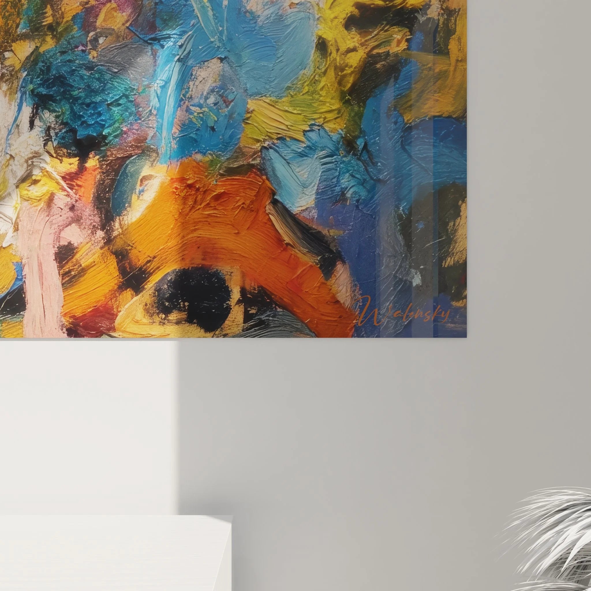 Gesamtansicht Wandbild abstrakte Farbkomposition in horizontaler Ausrichtung - Malerei-Optik Edition