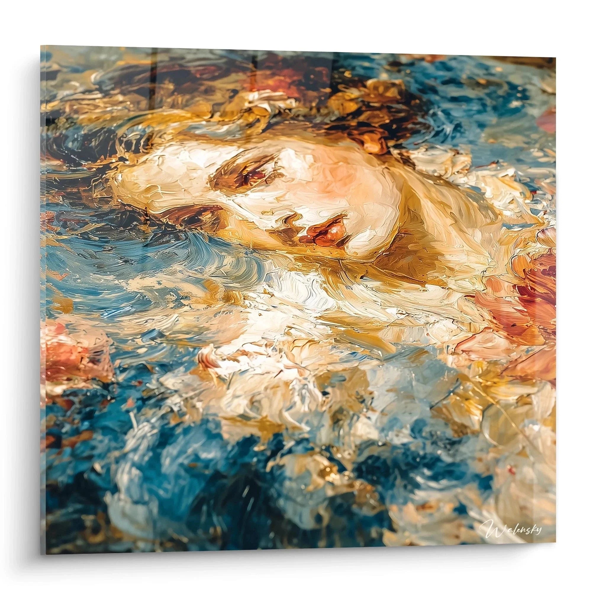 Wandbild abstrakte Malerei Gold Blau Edition Renaissance moderne Wanddekoration Kunstdruck
