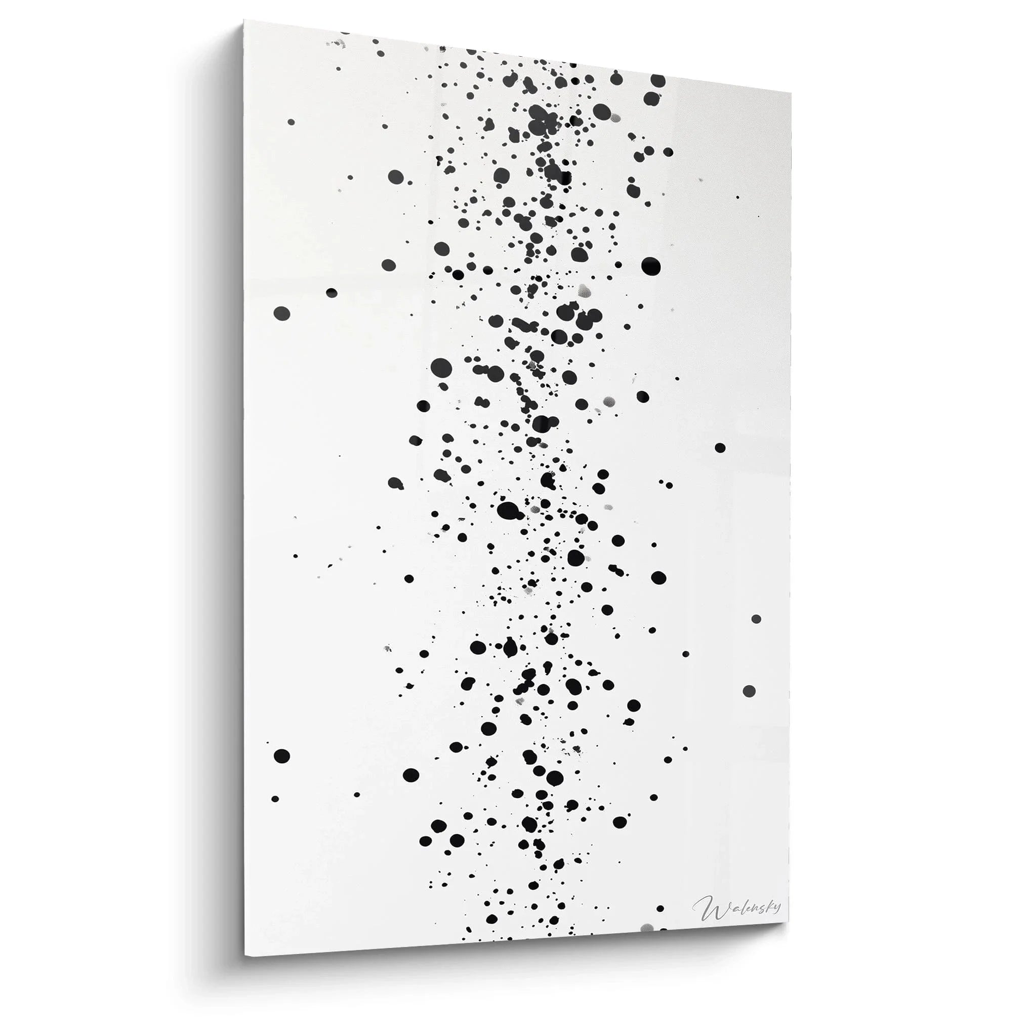 Wandbild abstrakte schwarze Punkte auf weißem Hintergrund Dalmatiner-Stil Schwarz-Weiß Edition moderne Wandkunst