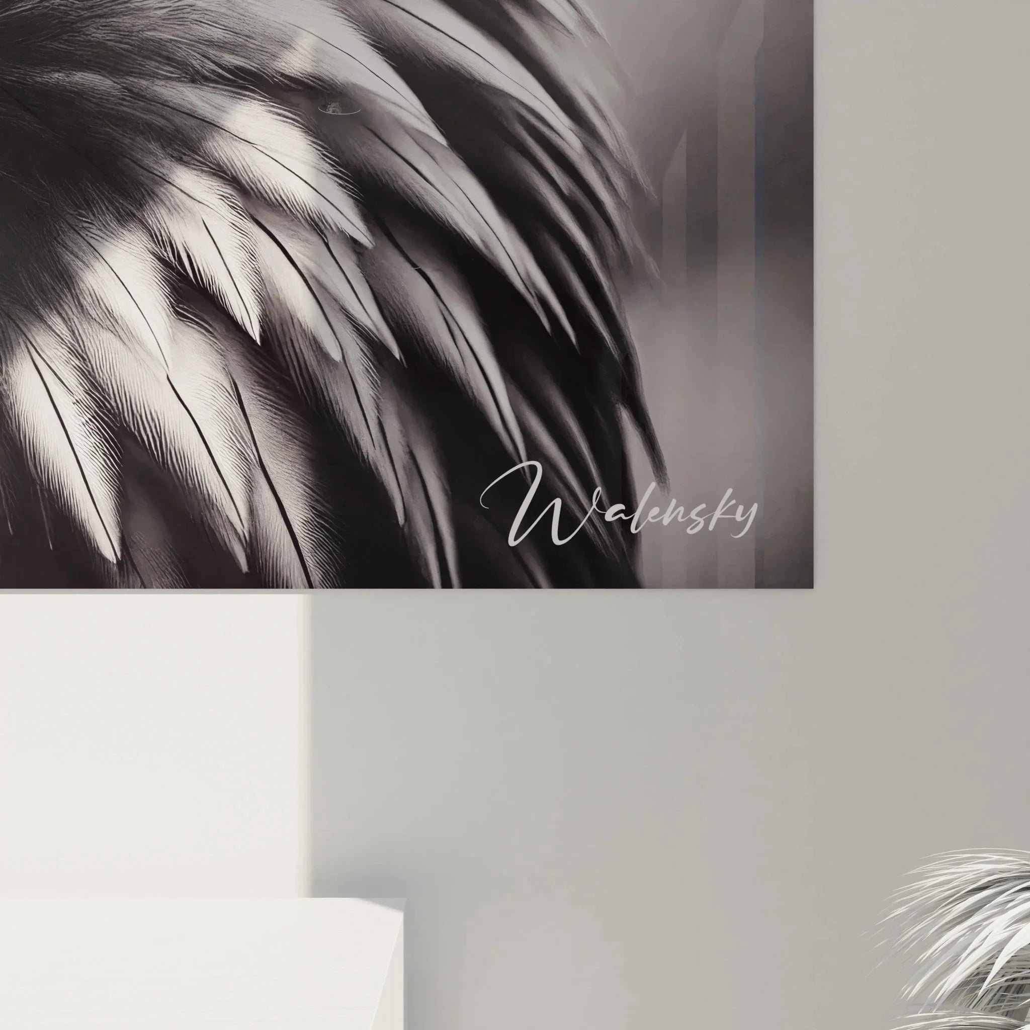 Wandbild Adler Gesamtansicht - Kraftvolle schwarz-weiß Tierfotografie für moderne Räume