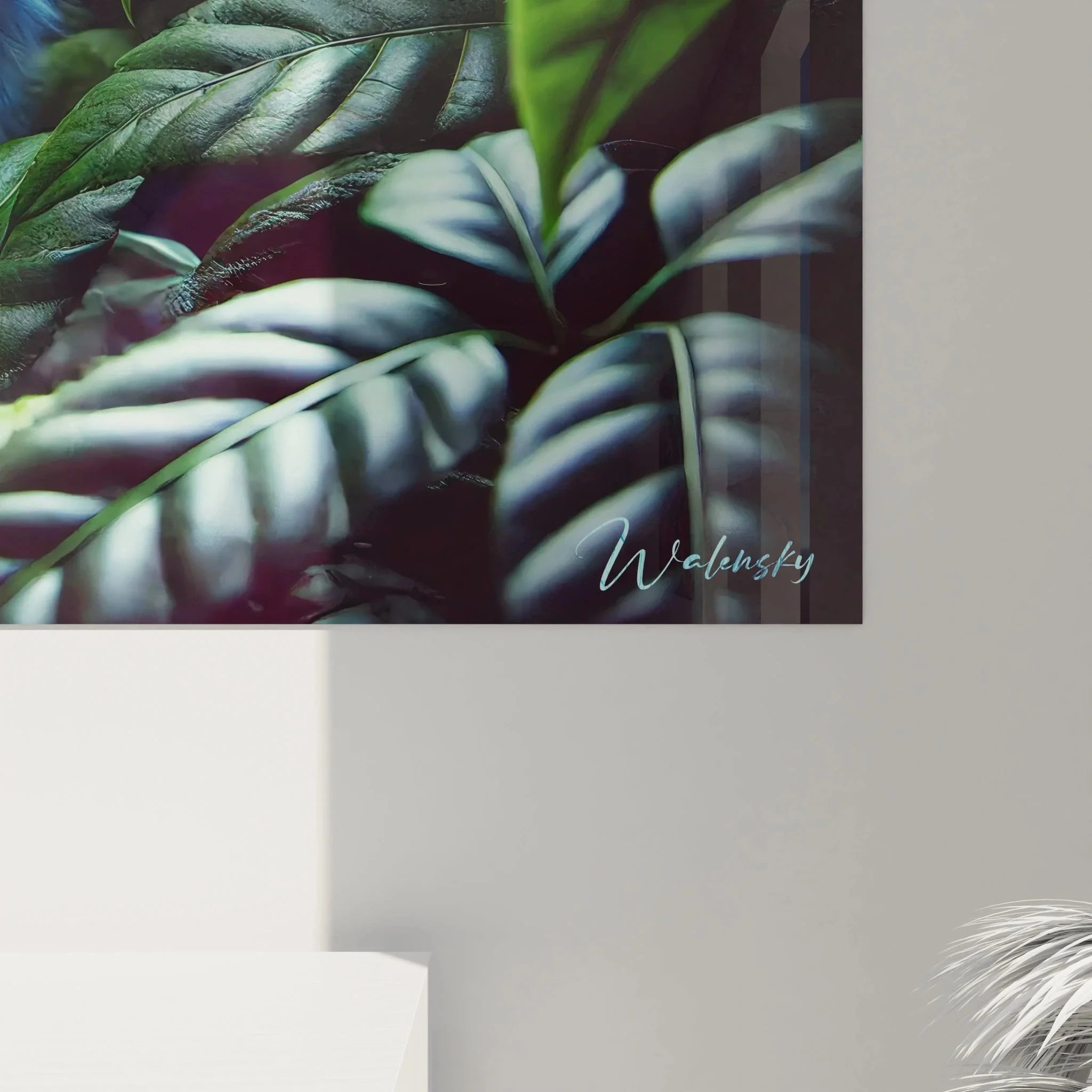 Wandbild Affe Dschungel Gesamtansicht mit tropischer Vegetation und mystischer Atmosphäre