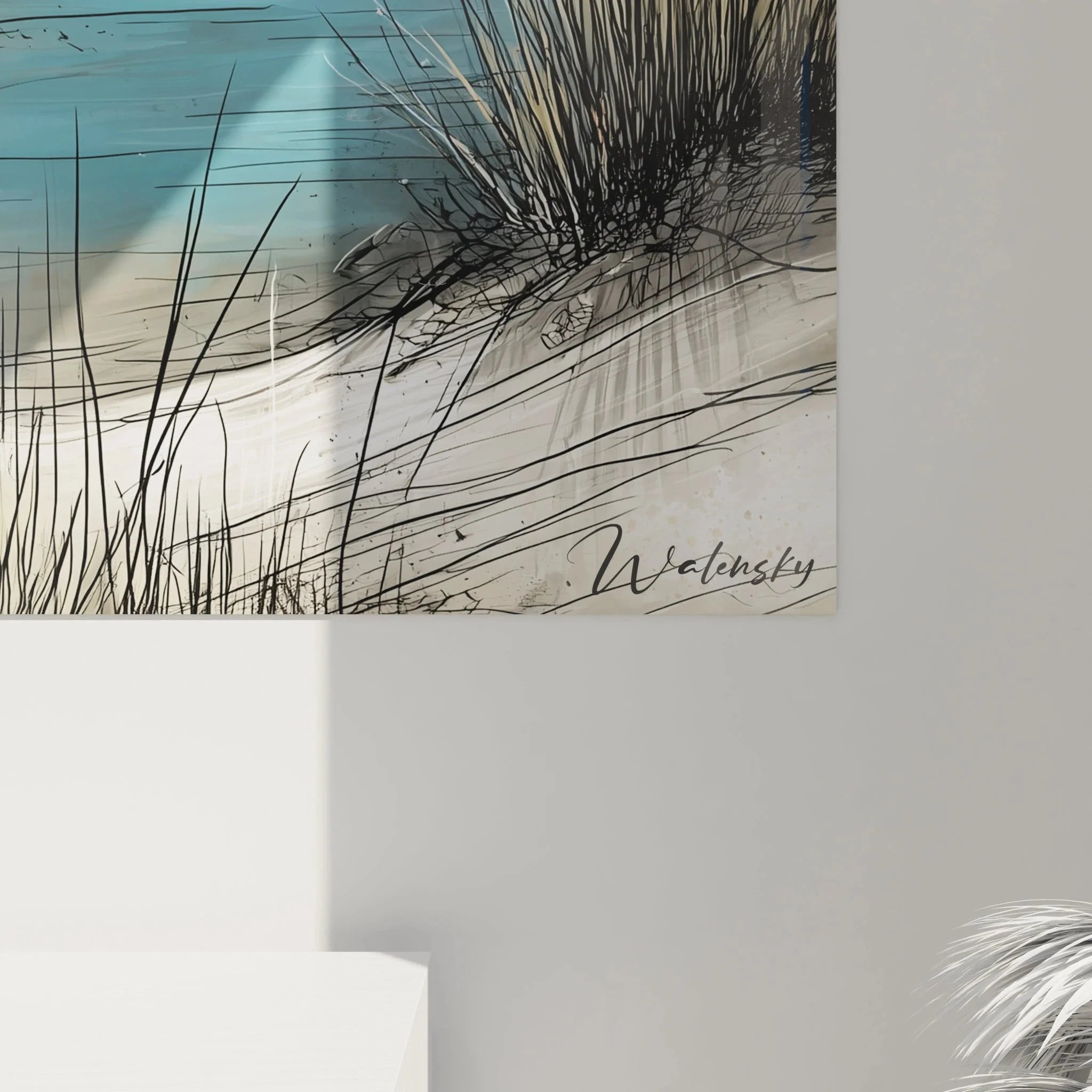 Gesamtansicht Wandbild Palmen am Wasser bei Sonnenuntergang - Afrikanische Landschaft Wanddekoration