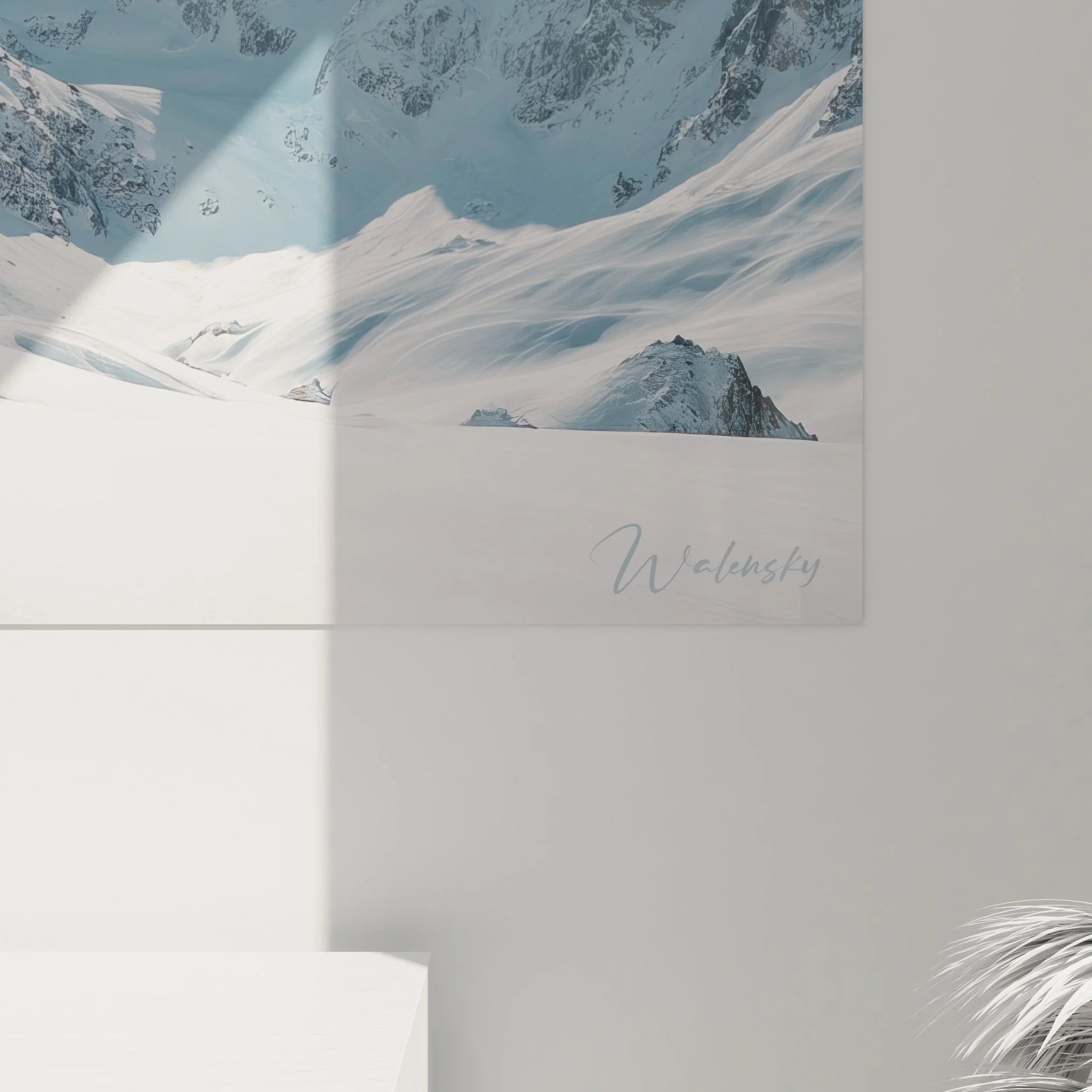 Gesamtansicht Wandbild Alpenpanorama Winter - majestätische Bergkette mit Schnee