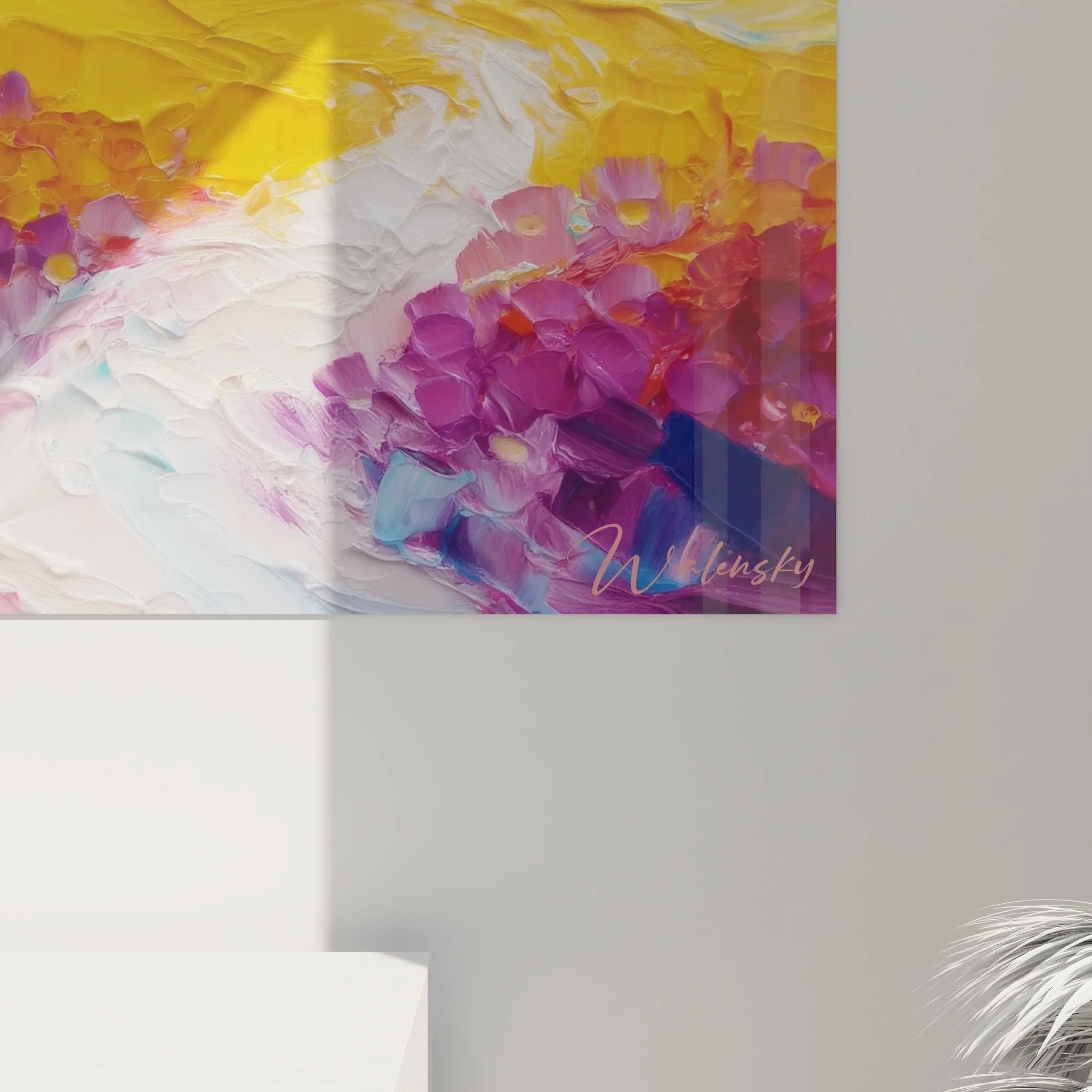 Gesamtansicht Wandbild Alpensee mediterrane Küstenlandschaft Kunstdruck See Berge Panorama