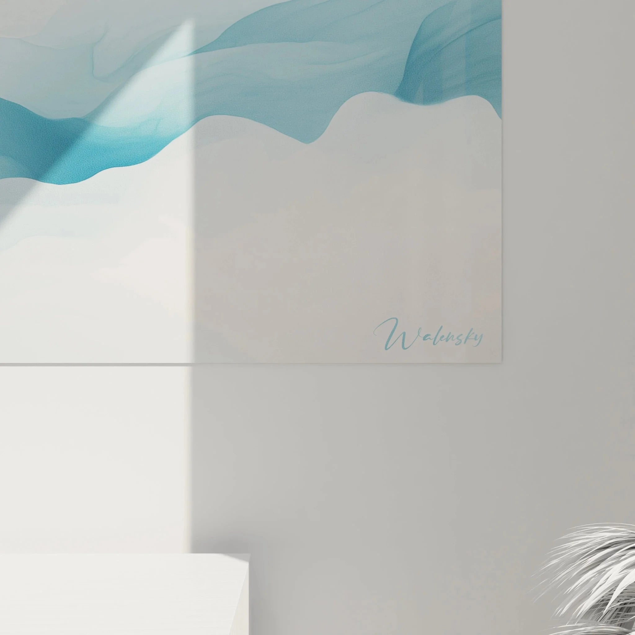 Gesamtansicht Wandbild Berge abstrakt, blaue Berglandschaft Panorama XXL