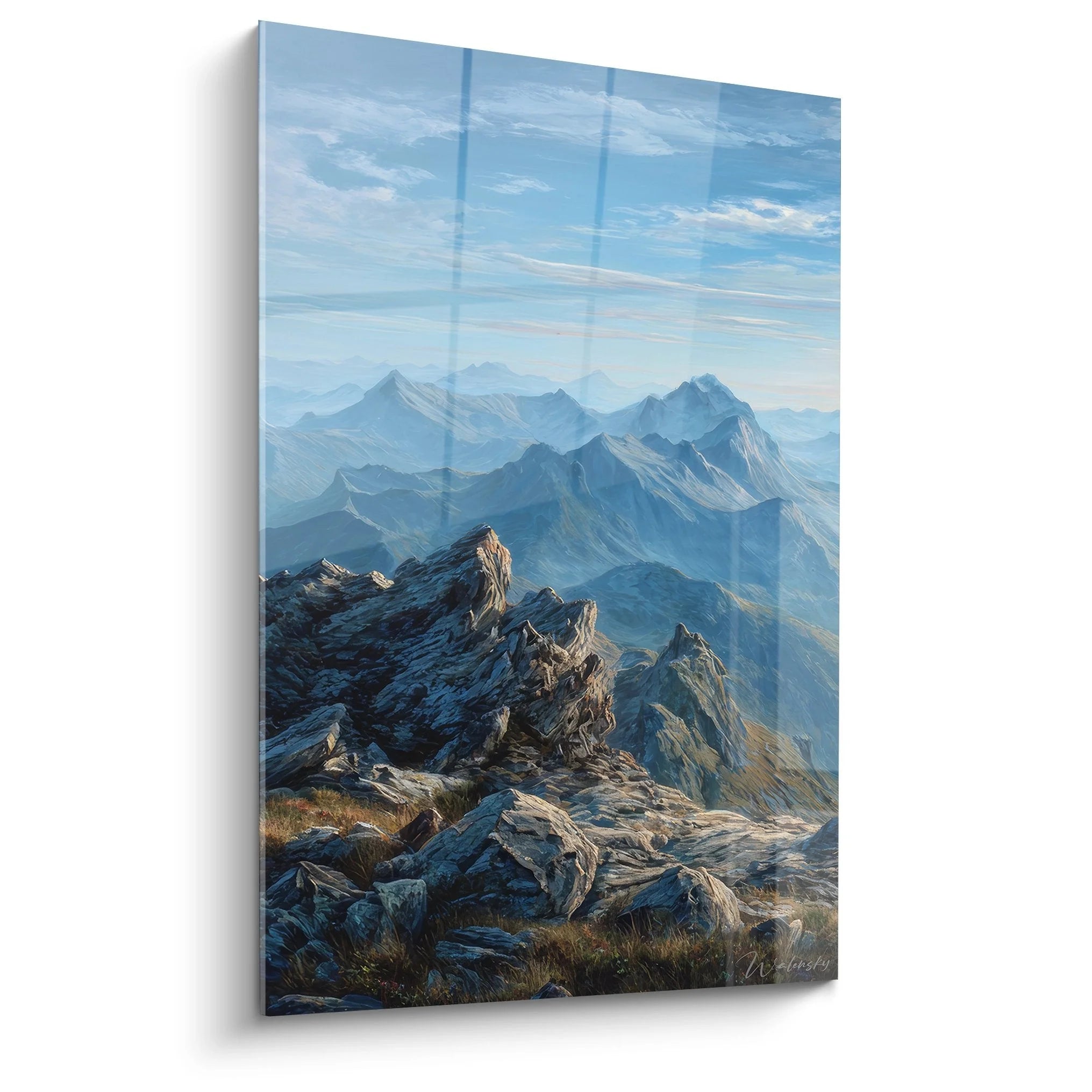 Wandbild Berglandschaft mit majestätischen Alpengipfeln und schroffen Felsformationen Edition Berg