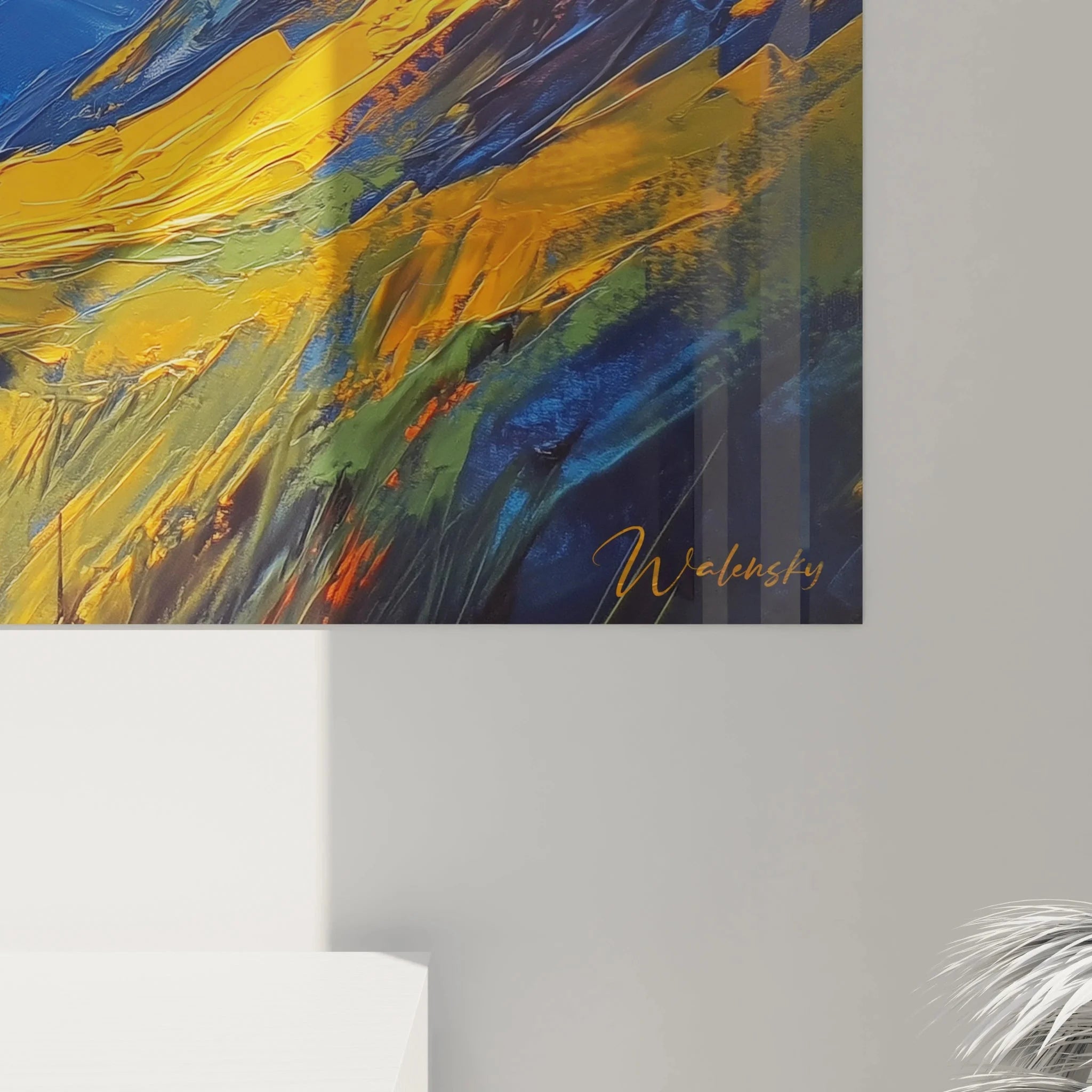 Gesamtansicht Wandbild Bergtal Sonnenaufgang Alpenpanorama dramatische Berglandschaft Edition Berg XXL