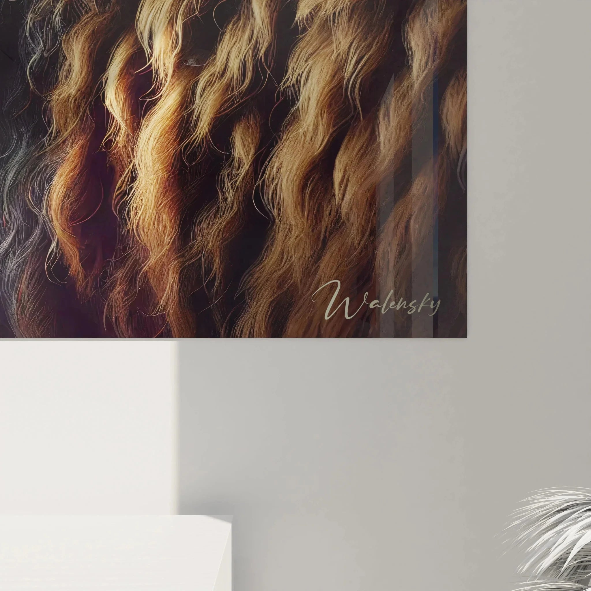 Wandbild Bison Gesamtansicht - Komplette Darstellung des Bison Portraits auf Leinwand in Galeriequalität