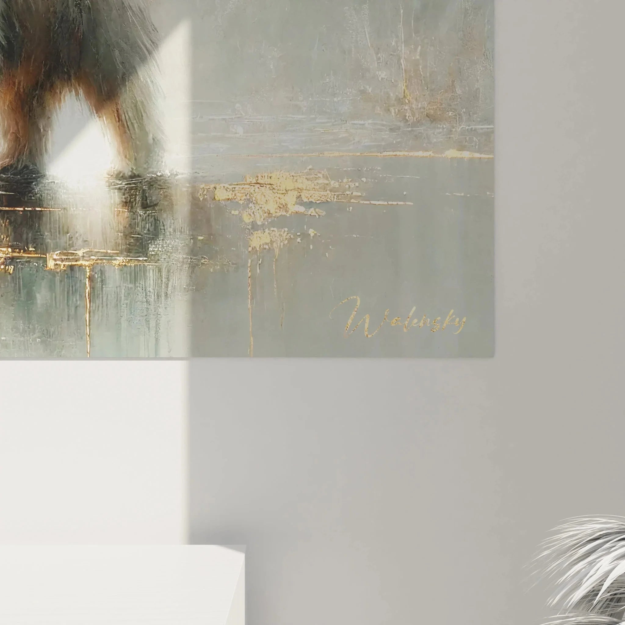 Gesamtansicht Wandbild Braunbär XXL - majestätischer Bär in natürlicher Wasserumgebung