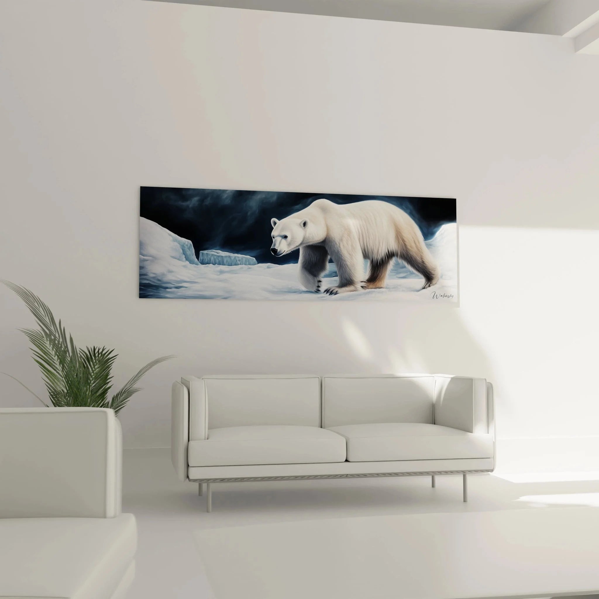 Detailansicht Wandbild Eisbär - hochwertige Arktis Kunstdruck Nahaufnahme der Fellstruktur