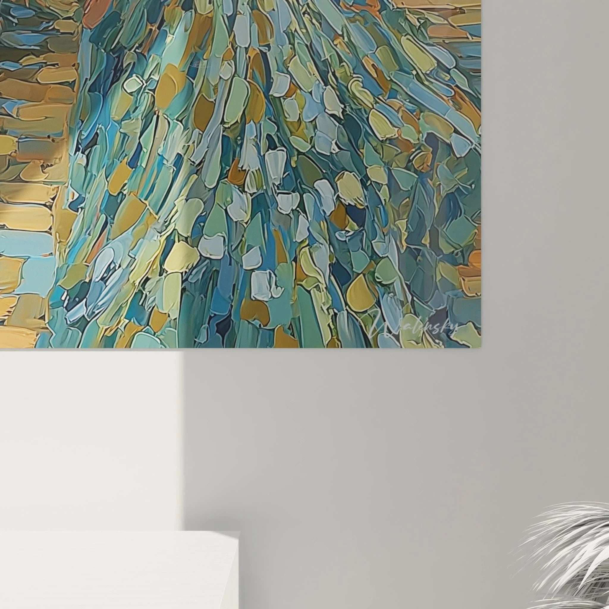 Gesamtansicht Wandbild XXL elegantes Paar als stilvolle Wanddekoration im modernen Wohnambiente