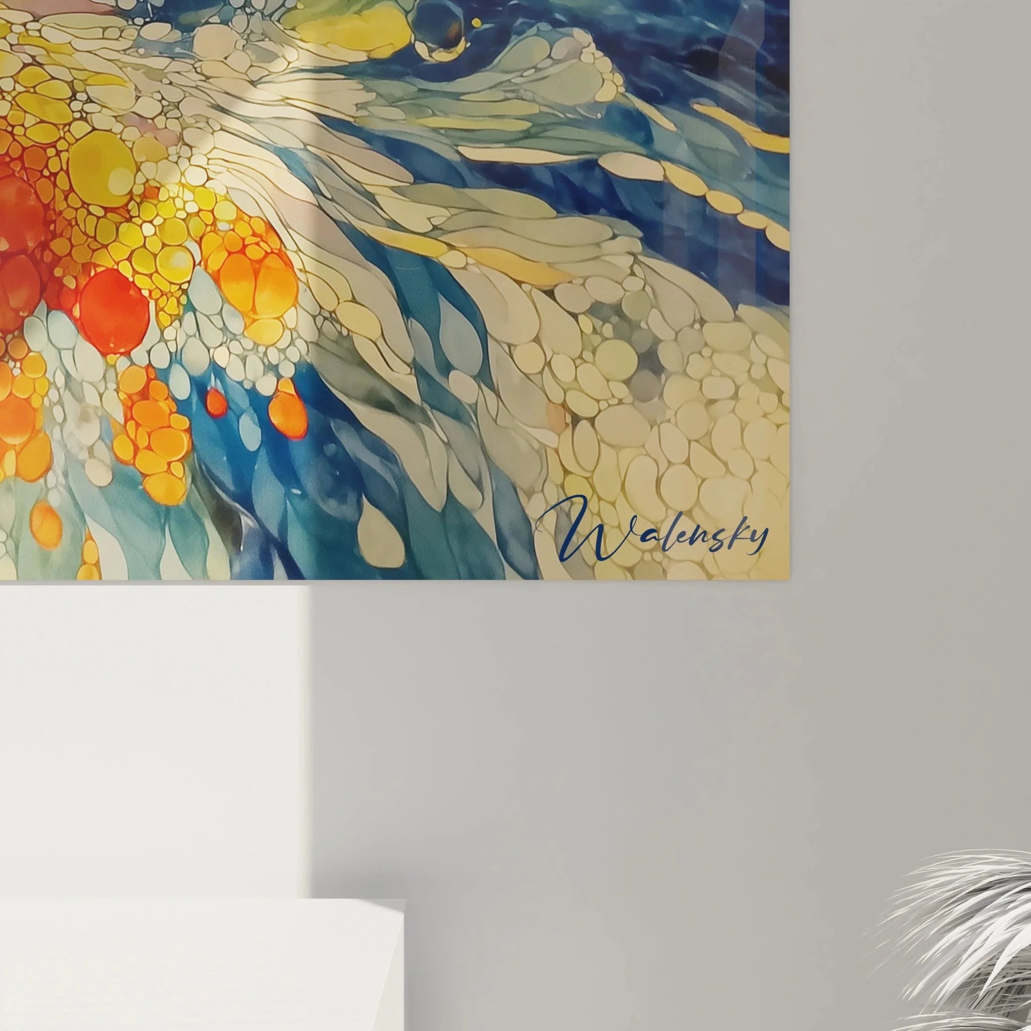 Gesamtansicht Wandbild abstrakte Explosion Pointillismus Edition für Wohnraumdekoration