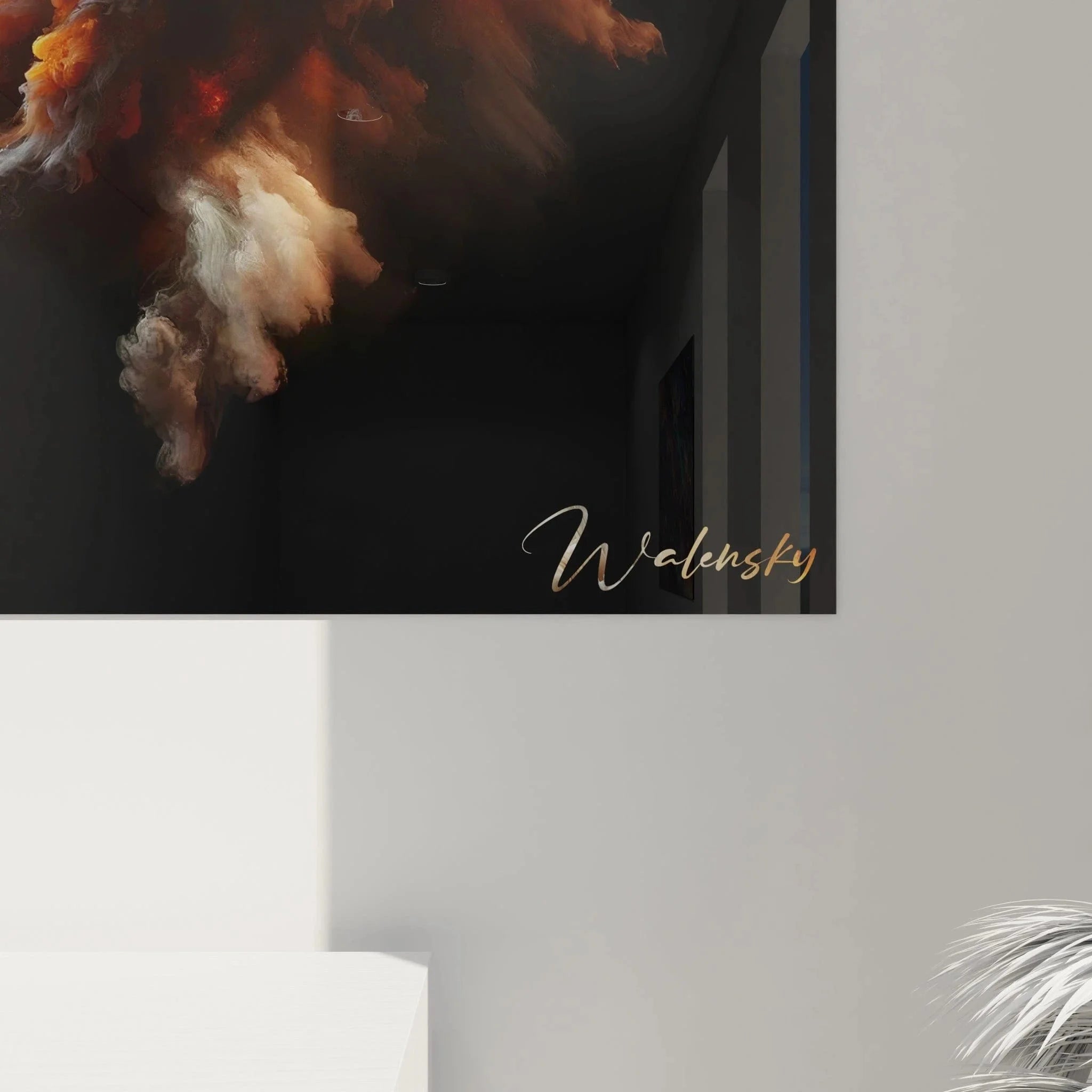 XXL Wandbild Explosion Gesamtansicht - moderne abstrakte Wanddekoration mit kraftvoller Ausstrahlung