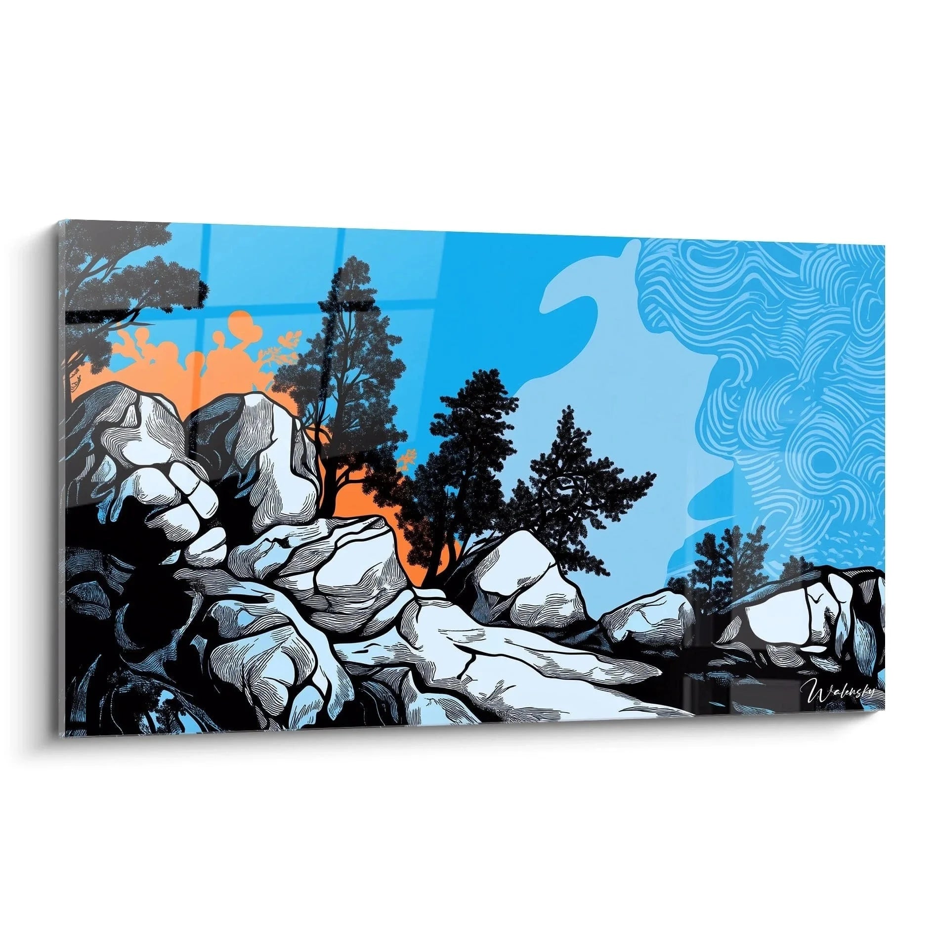 Wandbild Felslandschaft modern mit Steinformation und abstraktem Himmel - Edition Alfred Sisley Kunstdruck