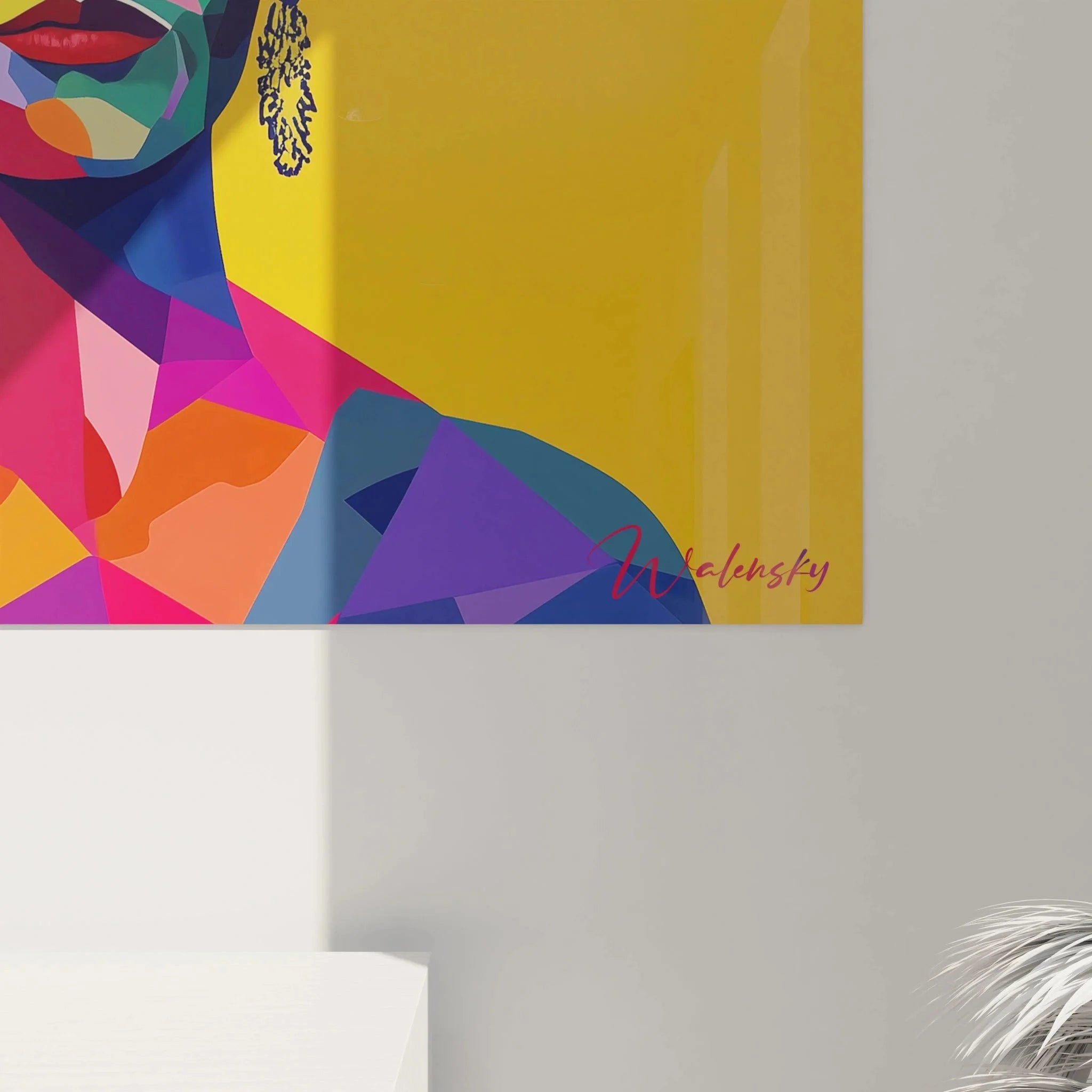 Wandbild Frida Kahlo Gesamtansicht Doppelporträt Pop Art modern geometrisch Wandkunst Übersicht