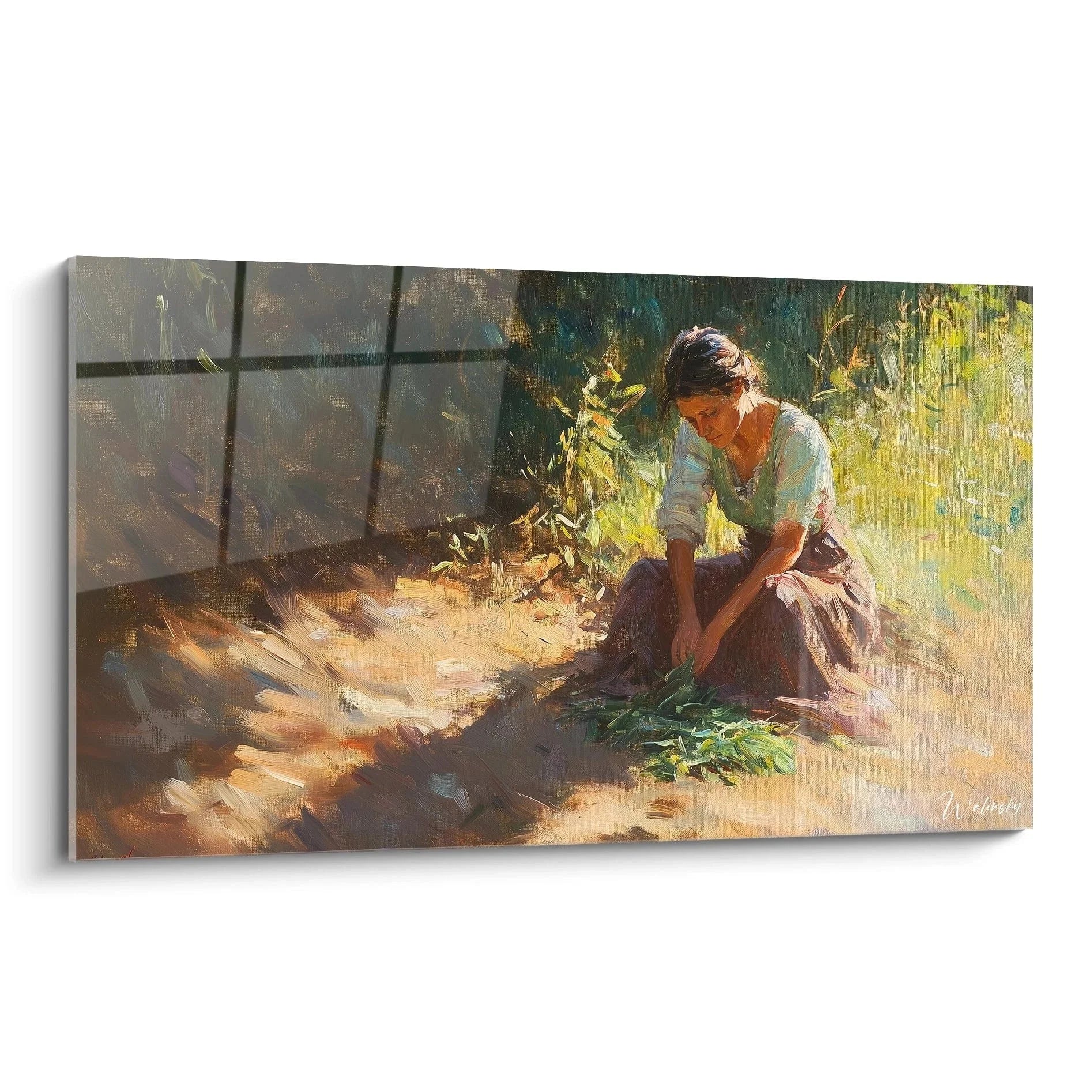 Wandbild Gärtnerin im Gewächshaus - Impressionistische Kunst Camille Pissarro Edition