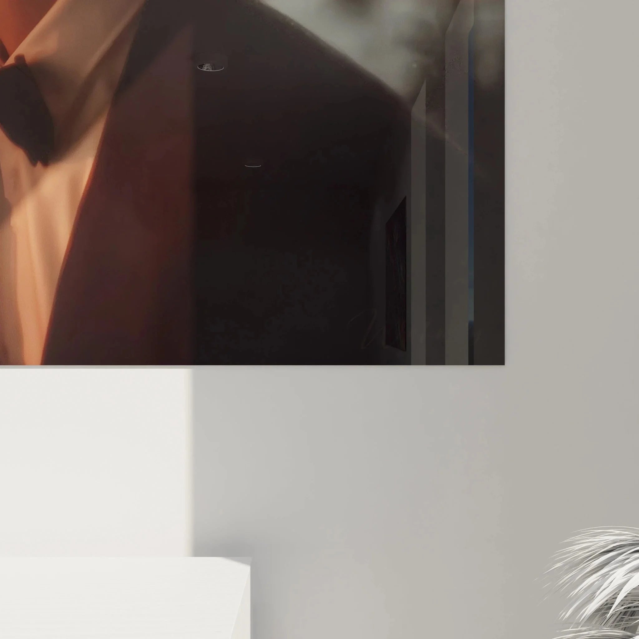 Gesamtansicht Wandbild romantisches Paar Herzlicht Valentinstag Dekoration Wohnraum