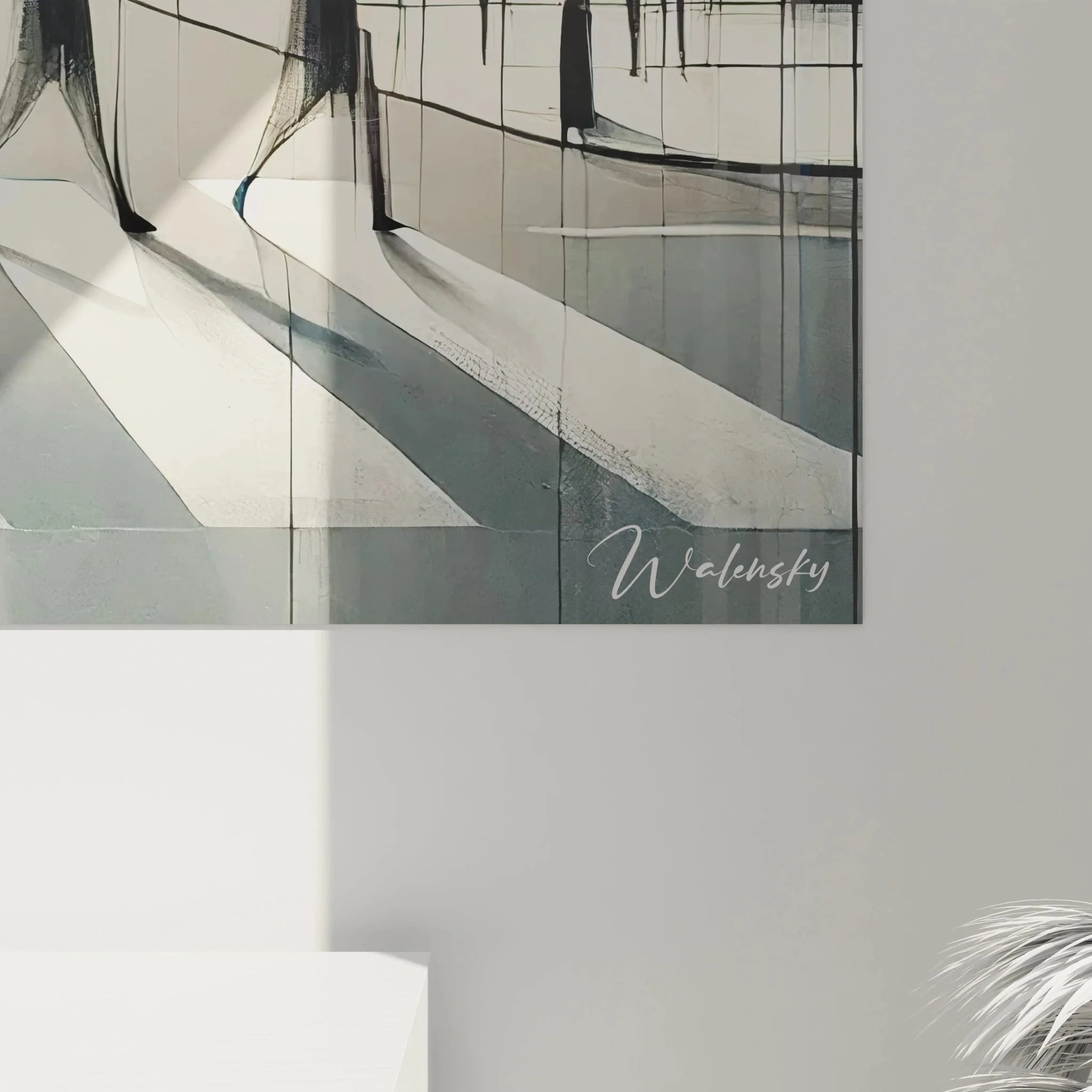 Gesamtansicht Wandbild Geschäftsleute Zebrastreifen urbane Atmosphäre moderne Business-Dekoration