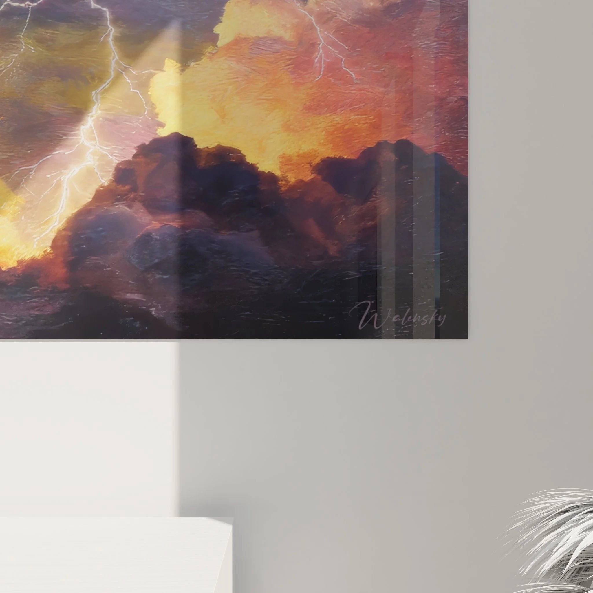 Gesamtansicht Wandbild Gewitter XXL mit dramatischem Himmel und Naturgewalten Darstellung