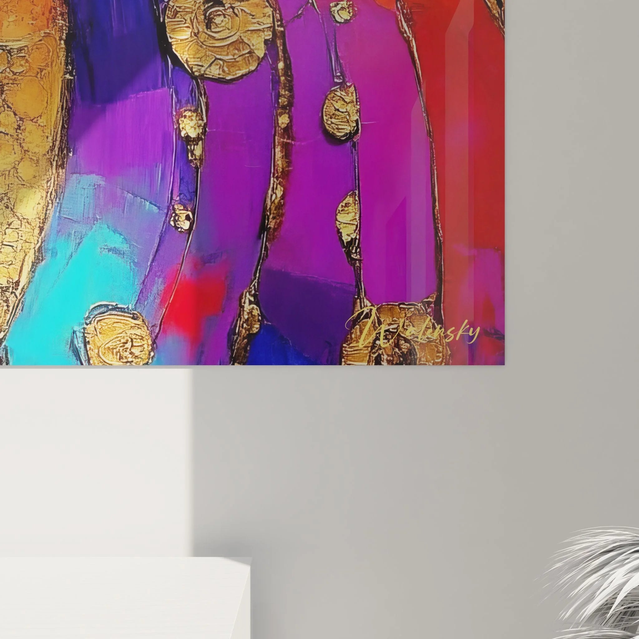 Gesamtansicht Wandbild goldene Spirale - abstrakte Spiralen Edition Raumambiente