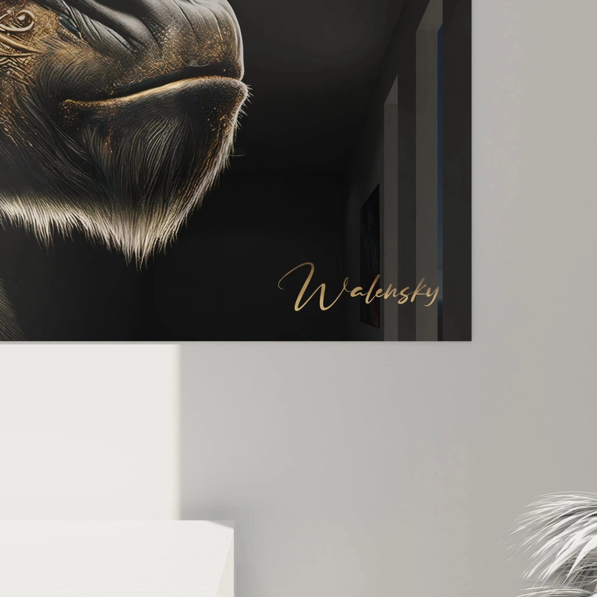 Wandbild Gorilla Gesamtansicht - Hochwertiger Affen Kunstdruck für moderne Raumgestaltung