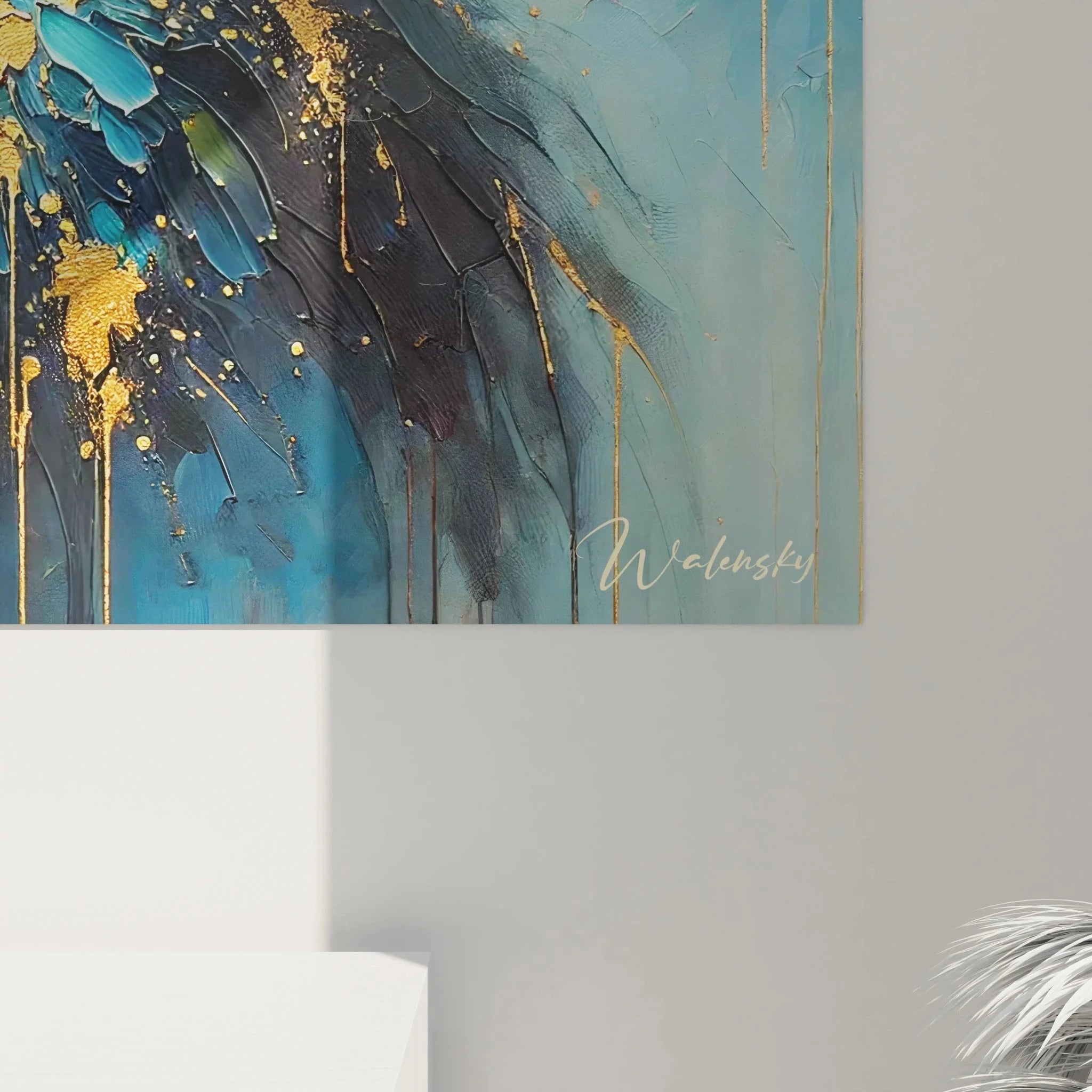 Gesamtansicht Wandbild Gorilla modern - Komplette Darstellung des Primat Kunstwerks