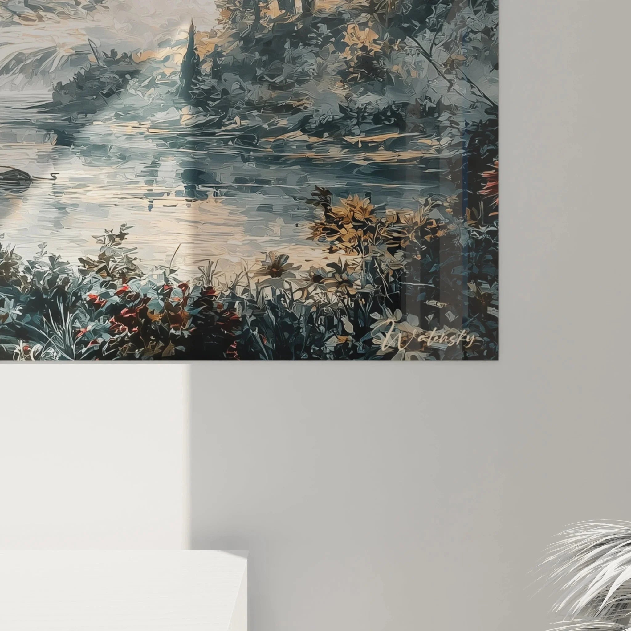 Gesamtansicht Wandbild gotische Burg - romantische mittelalterliche Schlosslandschaft XXL