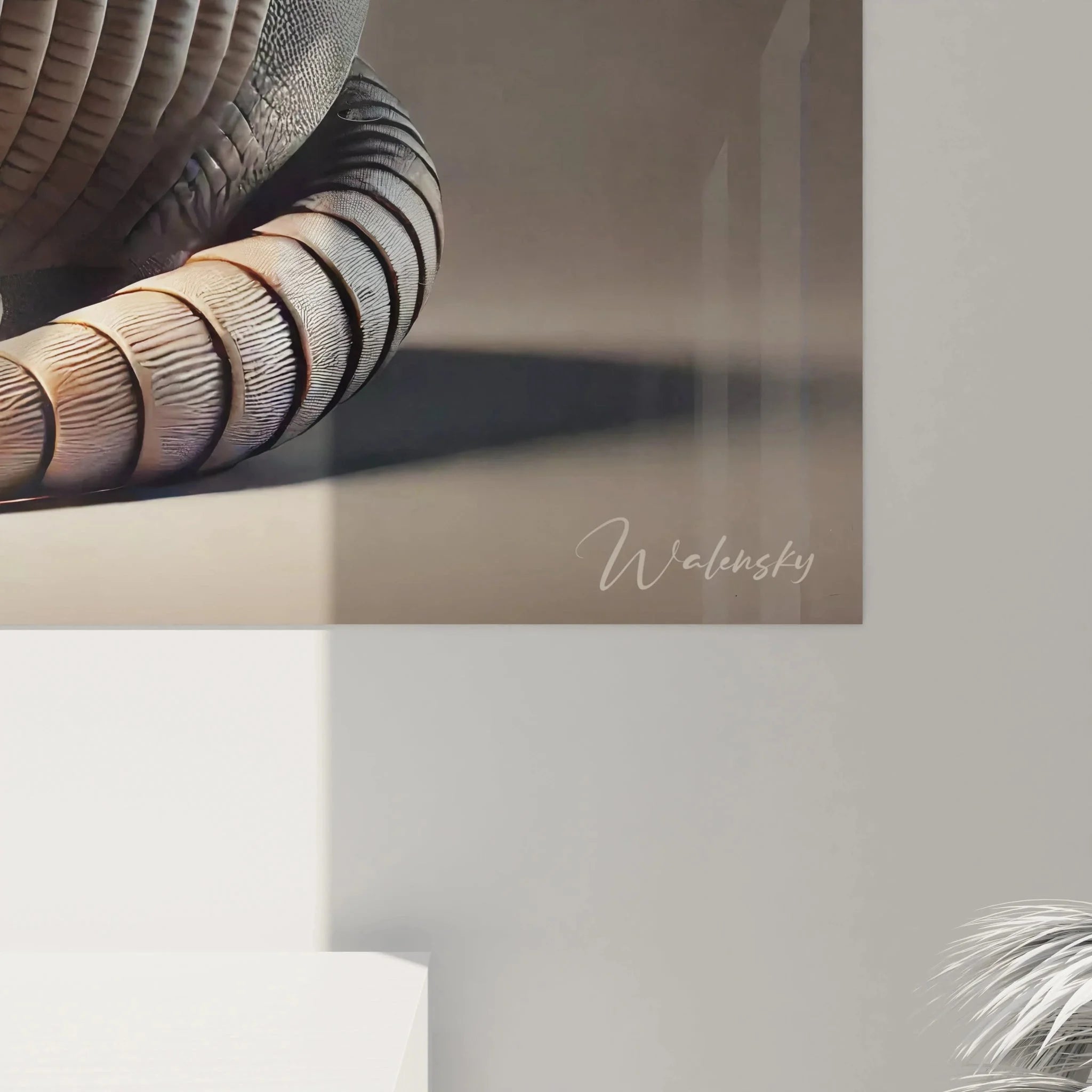 Komplettansicht Wandbild Gürteltier Modern in warmen Erdtönen für Wohnraumdeko