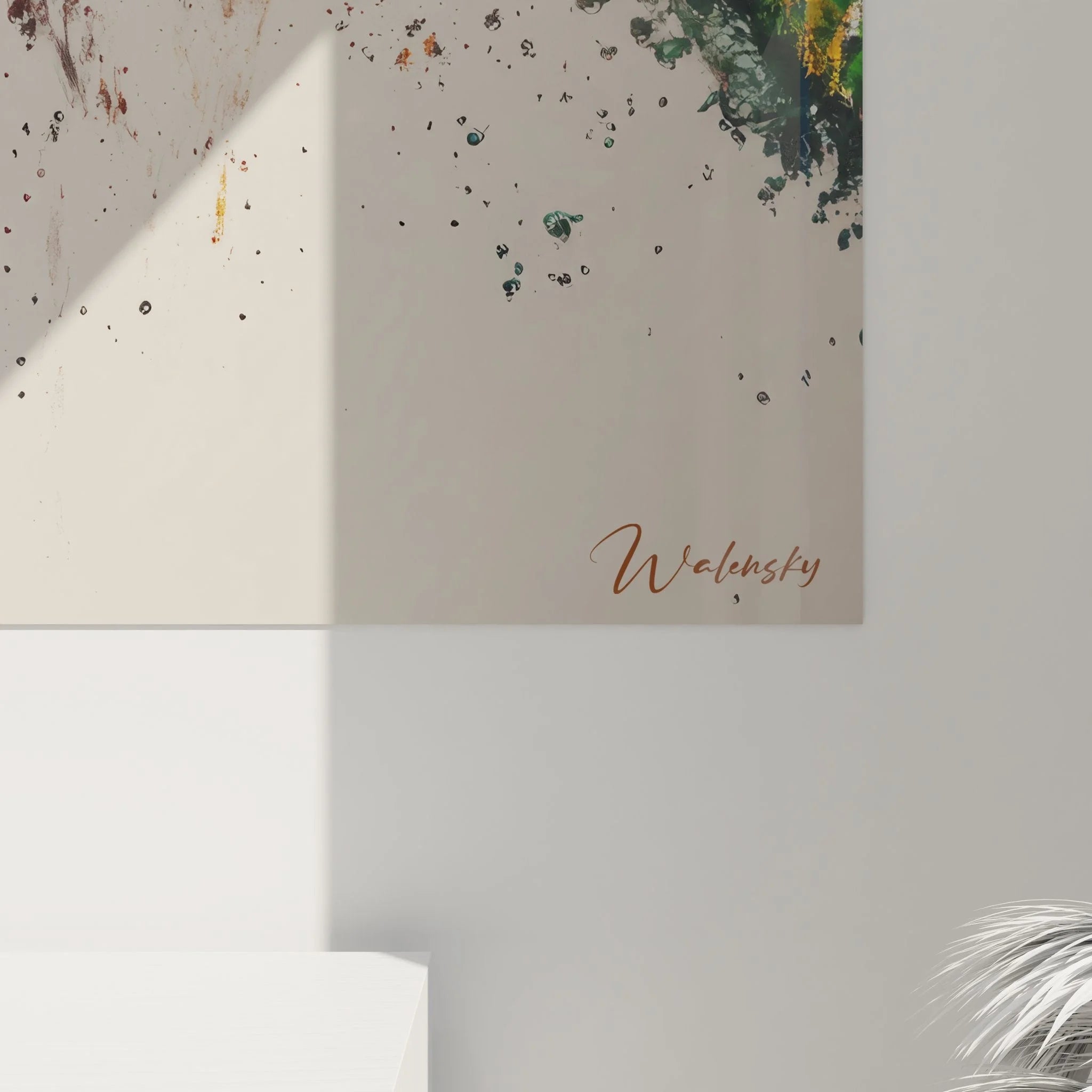 Gesamtansicht abstraktes Hände Wandbild DNA Edition als moderne Wandkunst für Wohnräume