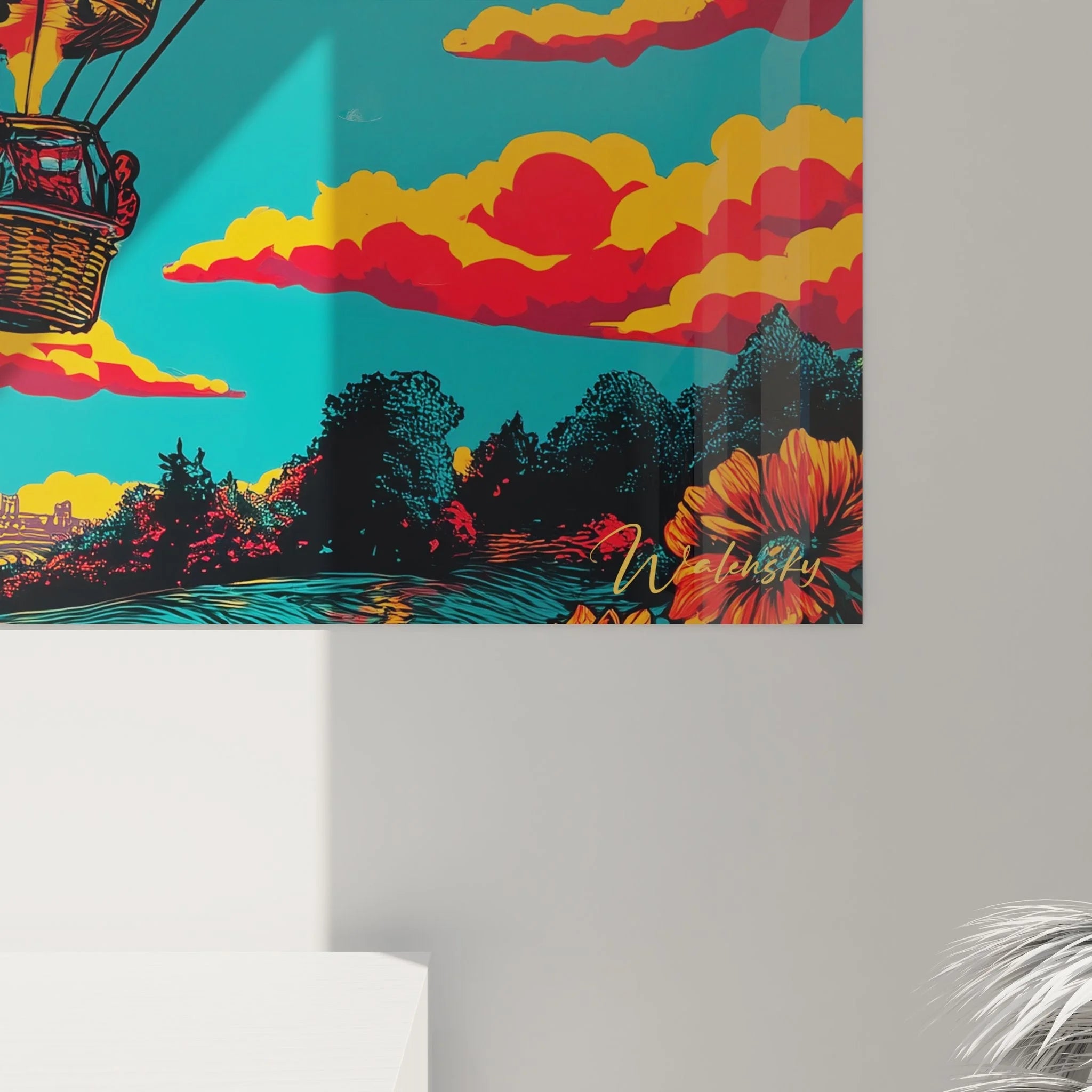 Gesamtansicht Wandbild Heißluftballon Kunst in verschiedenen Größen, Vintage Ballonfahrt Poster Kollektion