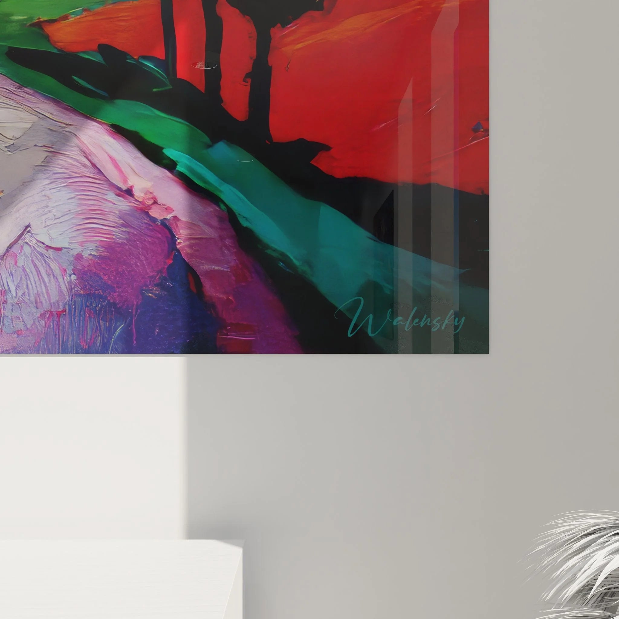 Gesamtansicht Wandbild Herbstlandschaft - Komplette Darstellung des bunten Landwegs mit Bäumen