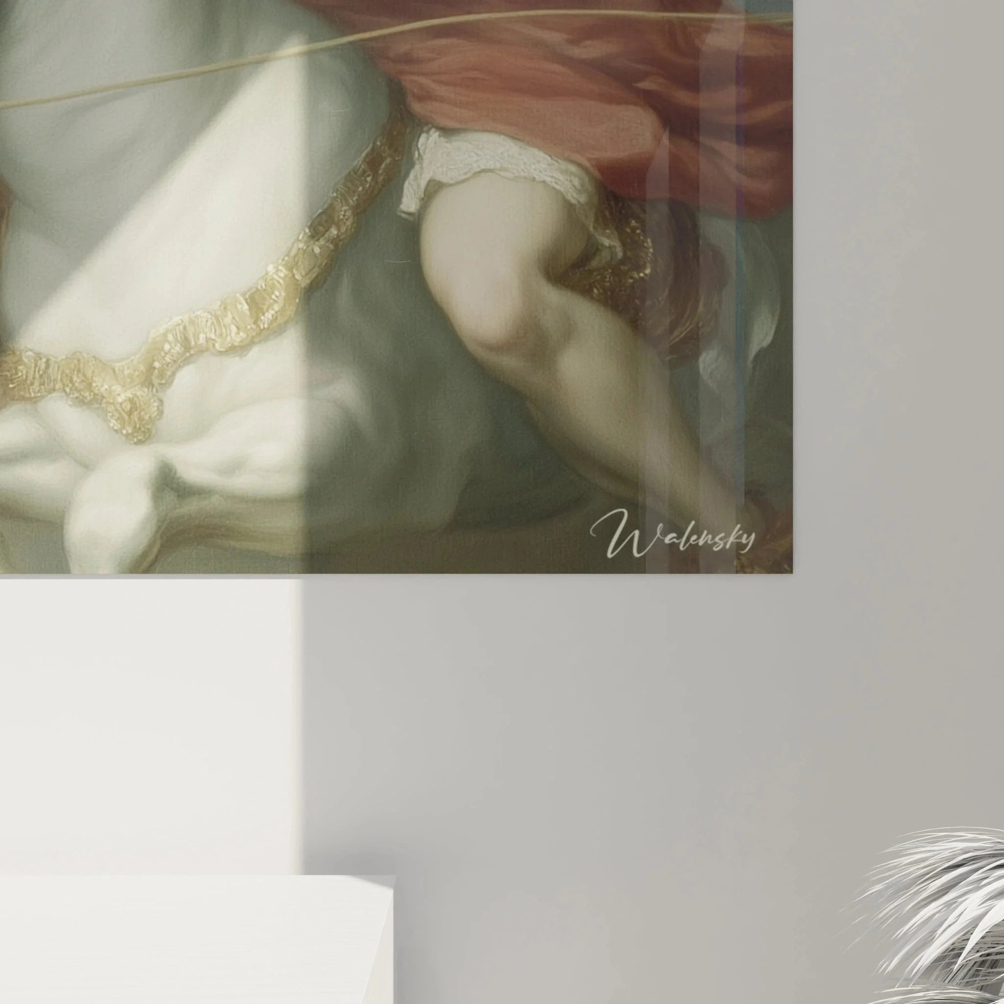 Gesamtansicht klassisches Wandbild Herrscherin auf Pferd Edition Neoklassizismus Wandkunst