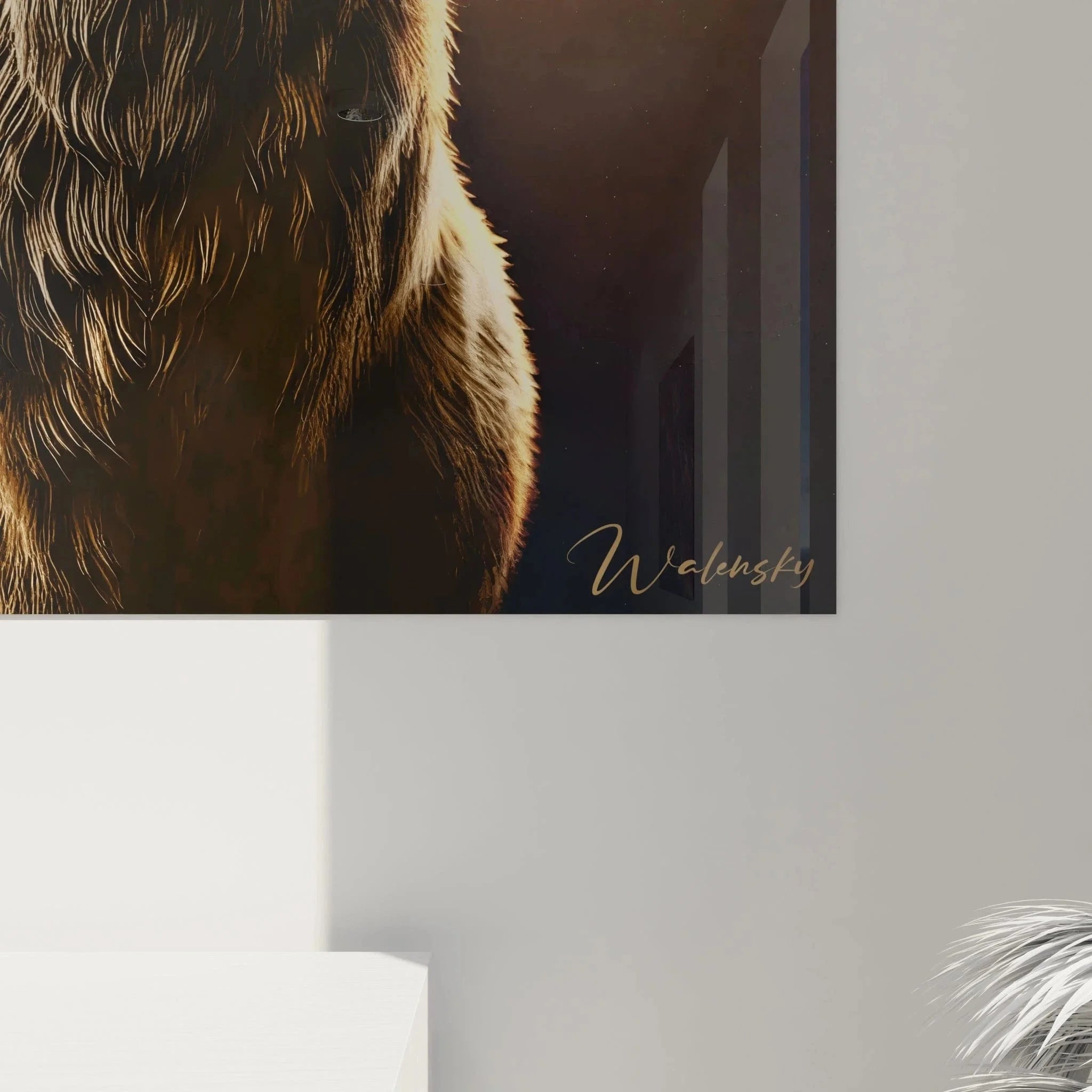 Gesamtansicht Wandbild Hirsch Modern auf Canvas mit elegantem Rahmen und hochwertiger Verarbeitung