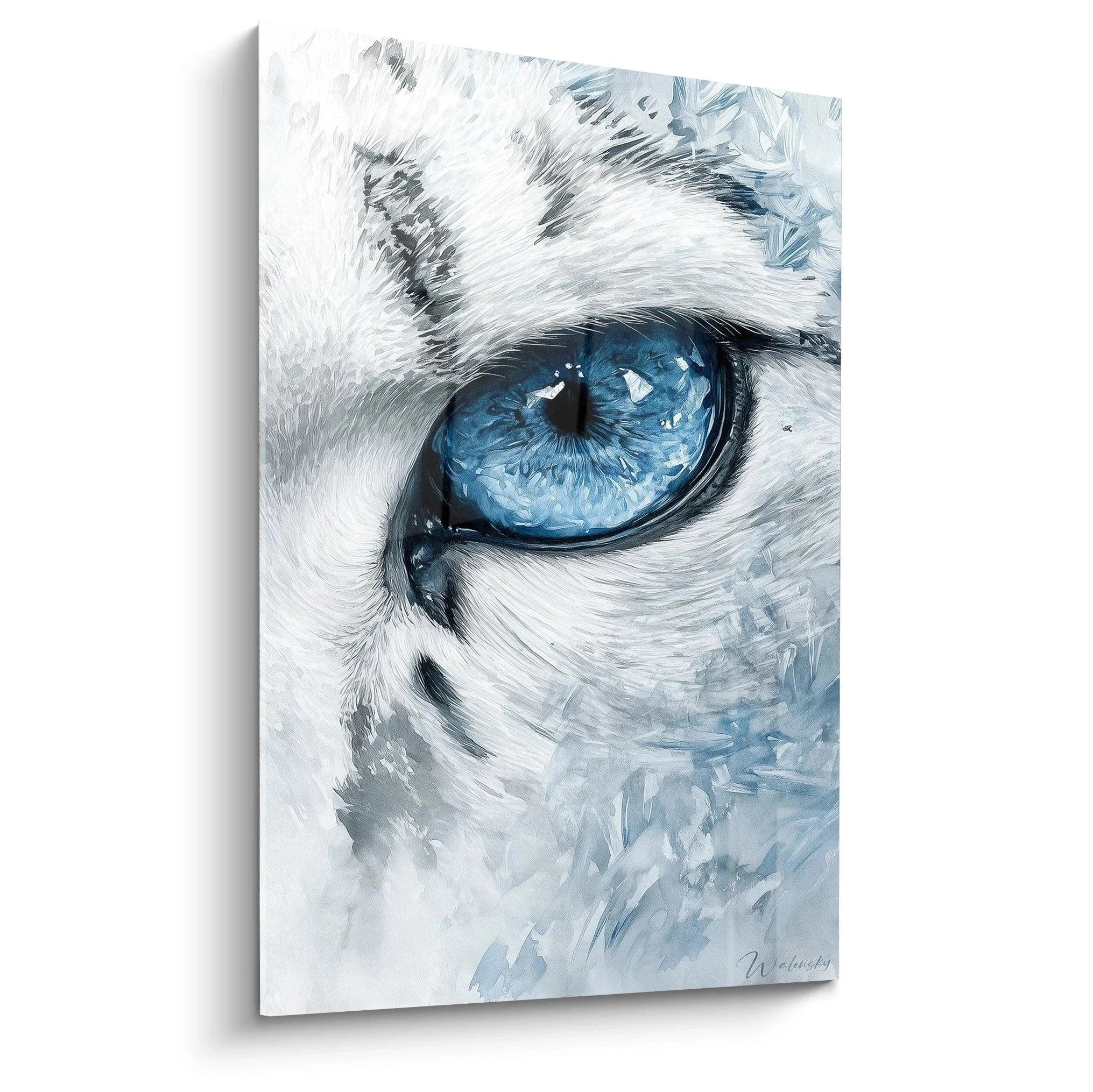 Wandbild Husky mit eisblauem Auge - Detailreiche Tierauge Kunst Edition