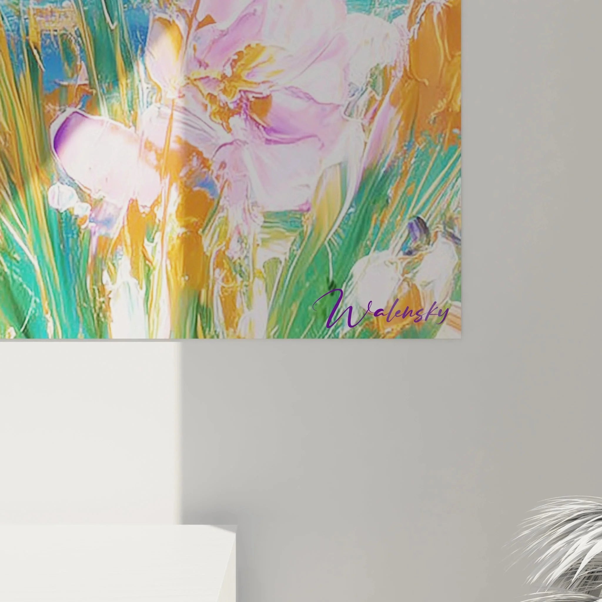 Gesamtansicht Wandbild Iris Meereslandschaft Impressionismus für moderne Raumgestaltung