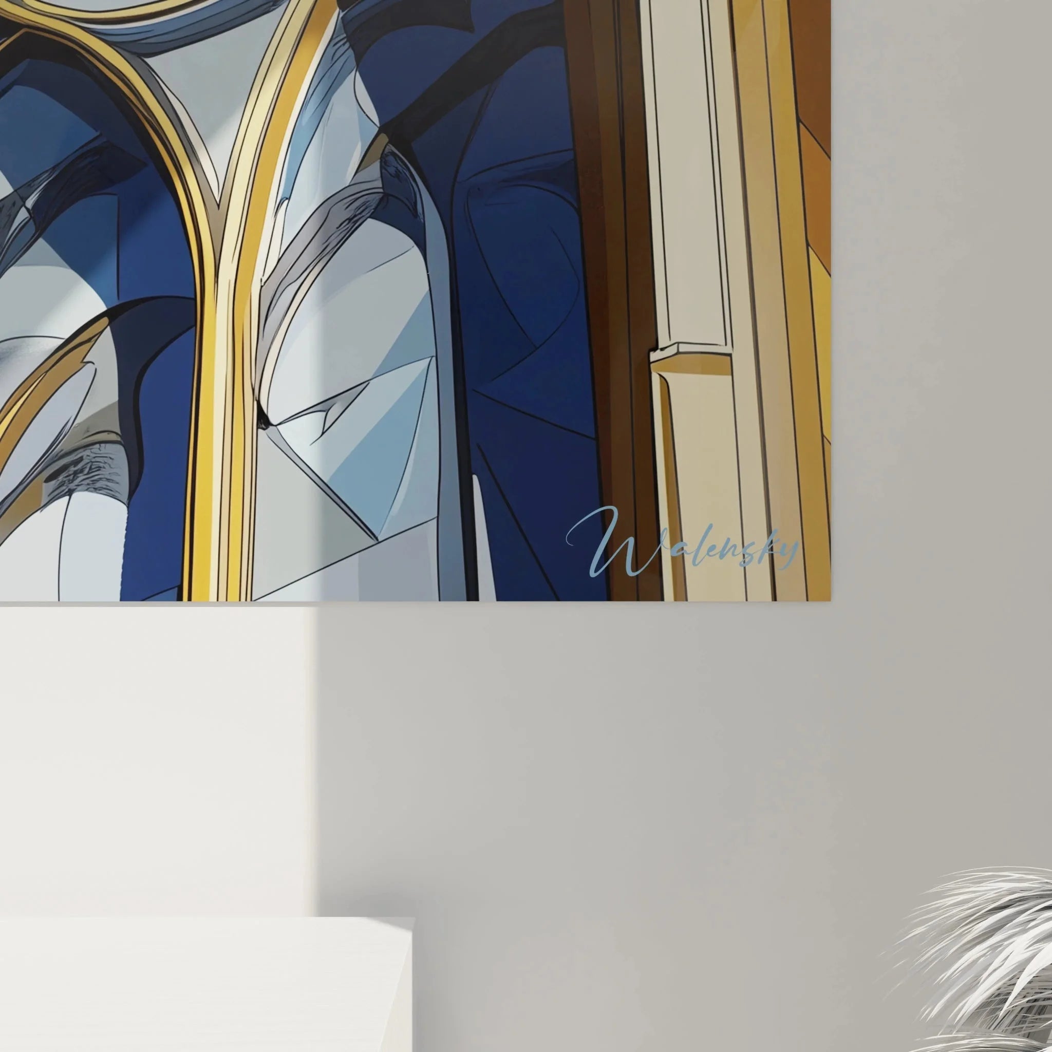 Gesamtansicht Wandbild gotische Kirchenarchitektur, impressionistische Darstellung, Claude Monet Kollektion