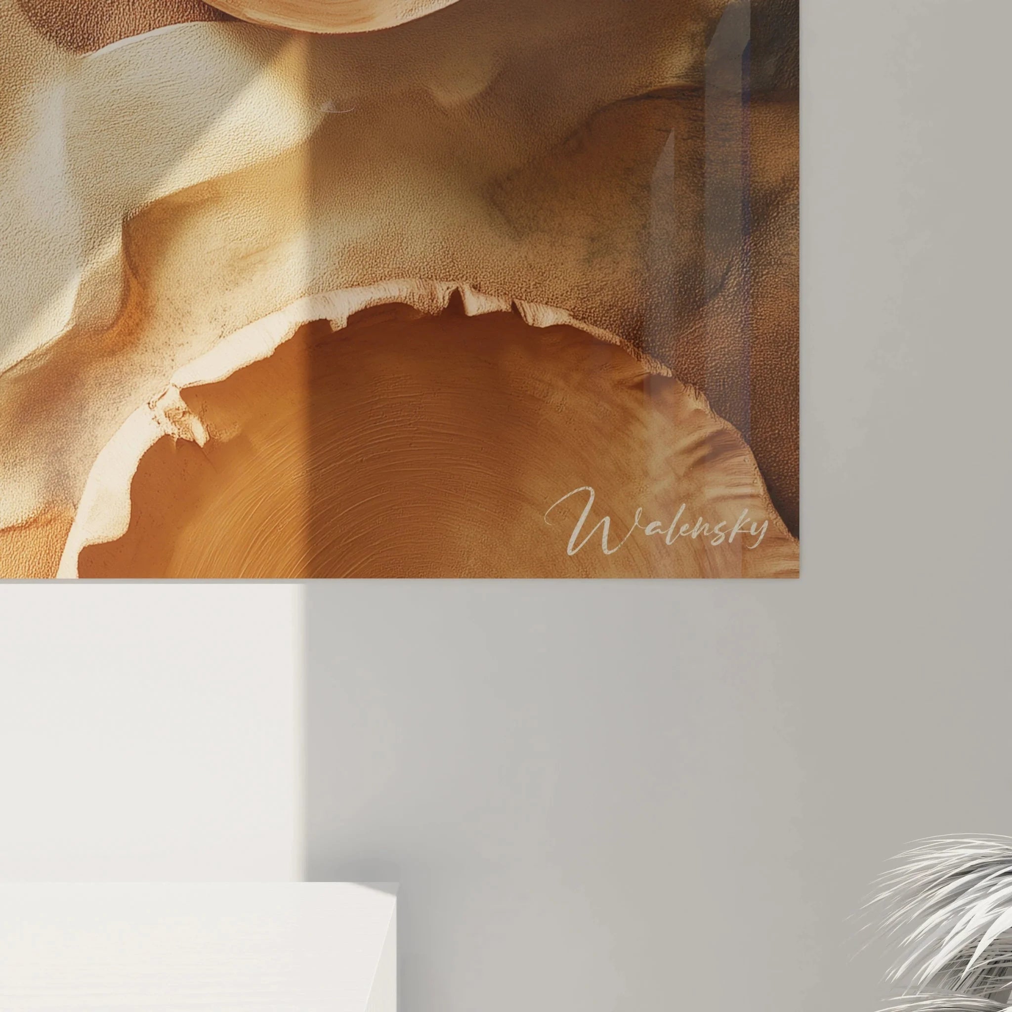 Gesamtansicht Wandbild Keramikhandwerk - Terrakotta Schalen Komposition als Raumgestaltung