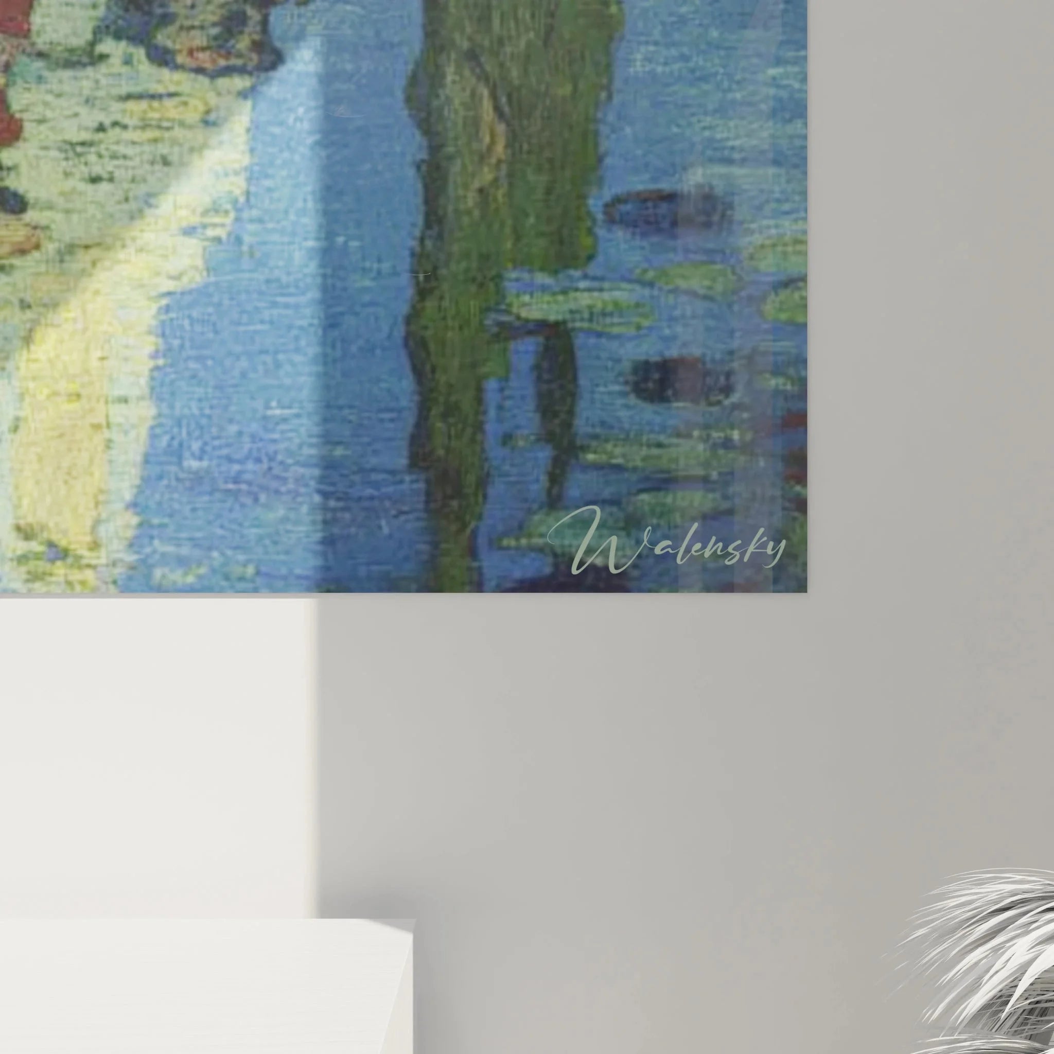 Gesamtansicht Wandbild postimpressionistische Kirchenszene mit blauem Nachthimmel und Zypressen