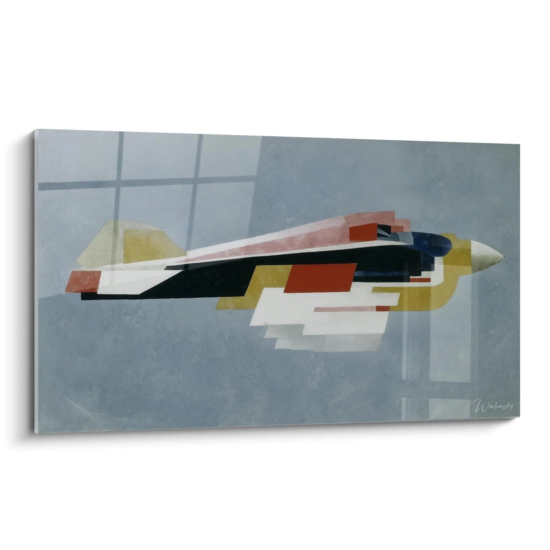 Wandbild Konstruktivismus abstrakte geometrische Komposition mit bunten rechteckigen Formen